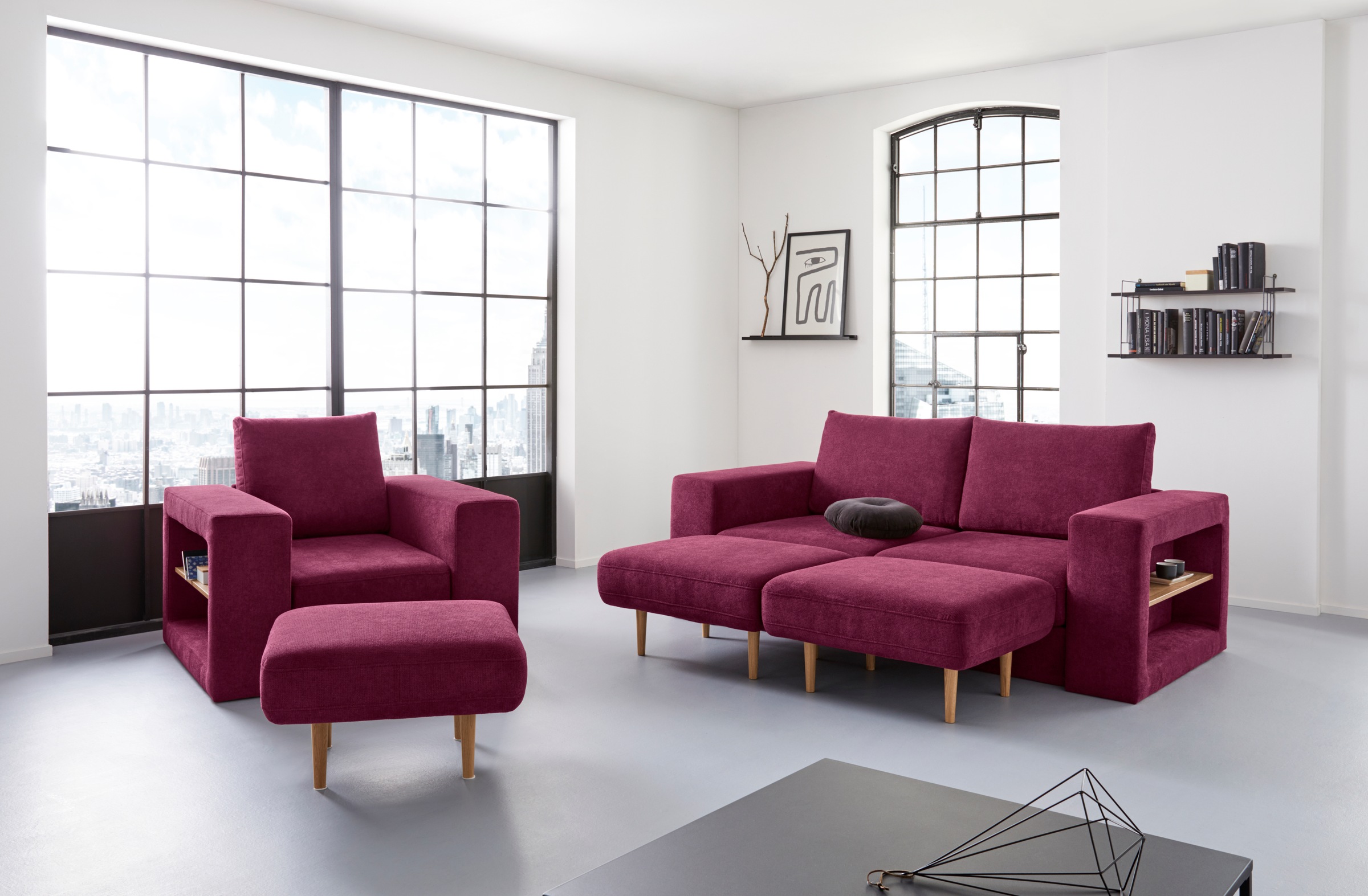 LOOKS by Wolfgang Joop Sessel »Looksvb« Verwandlungssessel: aus Sessel wird Sessel mit 1 Hocker, Regalfunktion