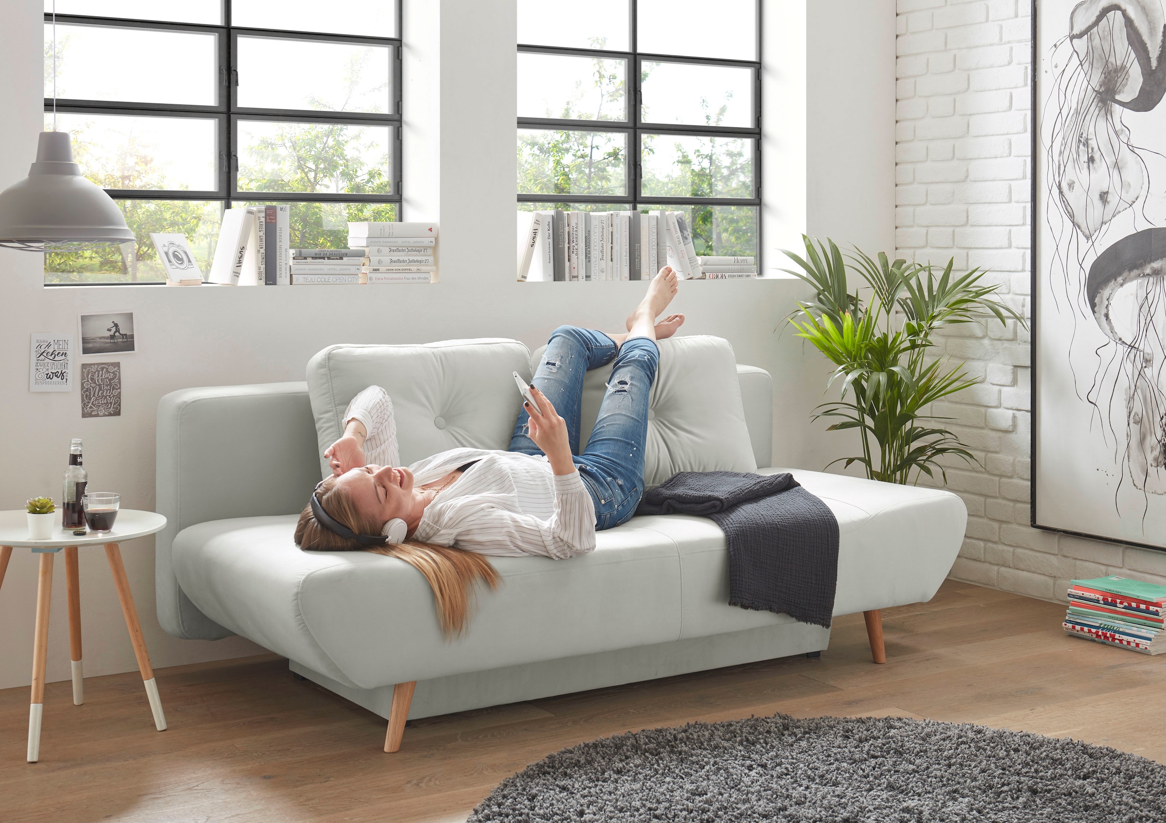 andas Schlafsofa »Segmon«, einfach in ein bequemes Bett umwandeln, inklusive Bettkasten