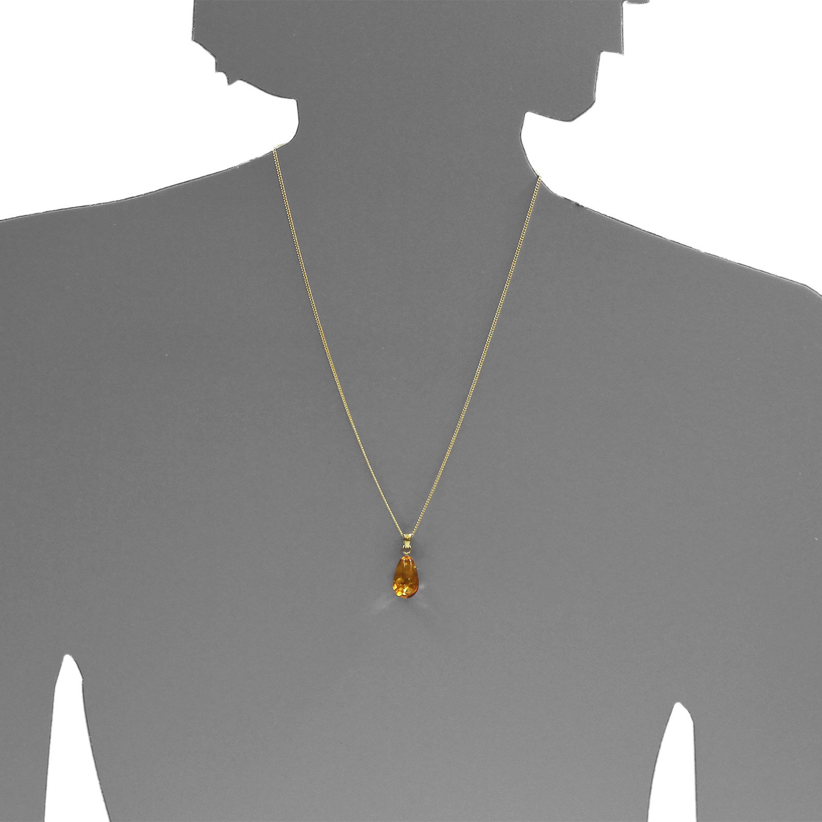 OSTSEE-SCHMUCK Kettenanhänger »- Klassisch 17 mm - Gold 333/000 - Bernstein -,«