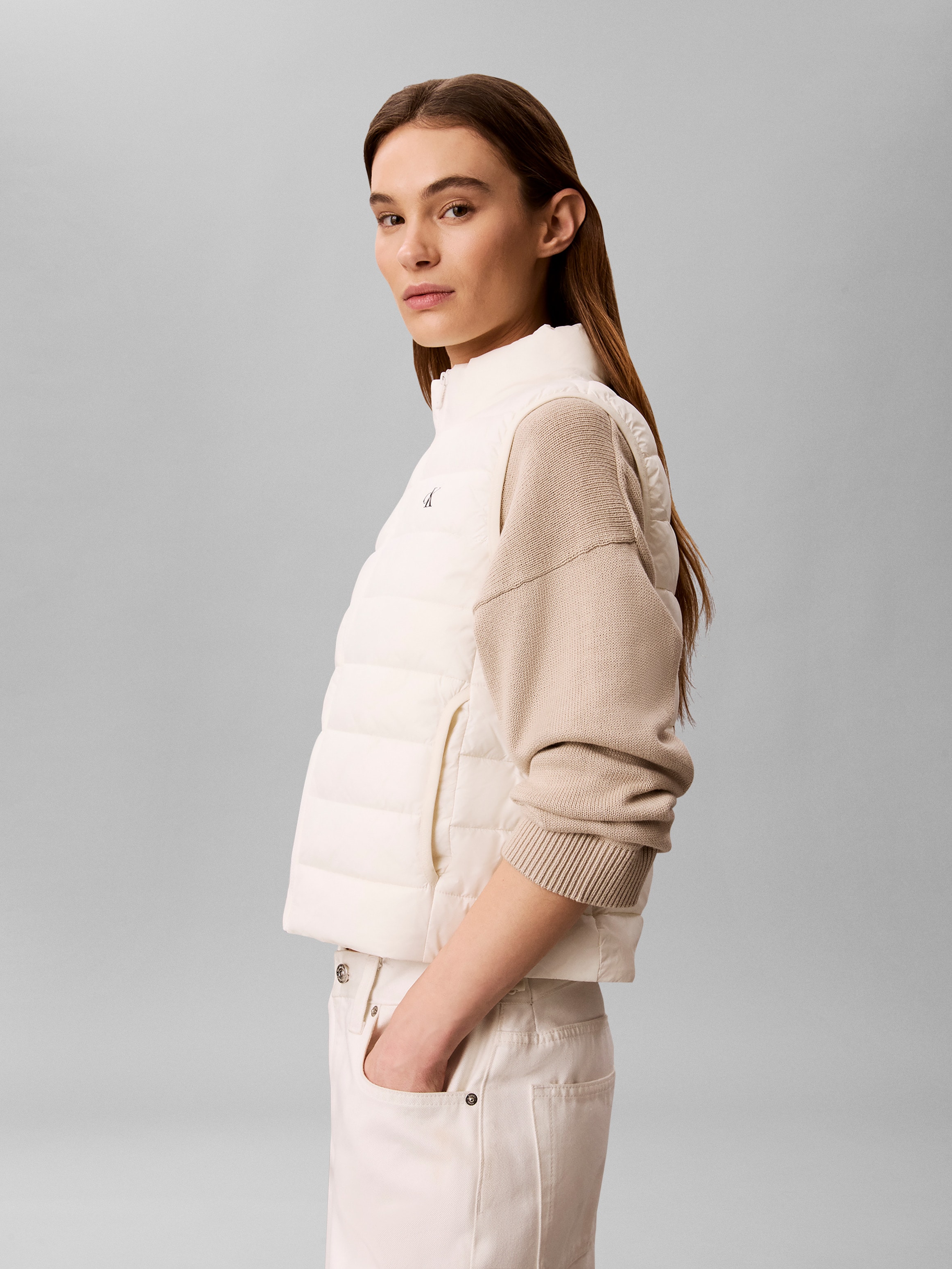 Calvin Klein Jeans Steppweste Stehkragen, kurze Form, wattiert