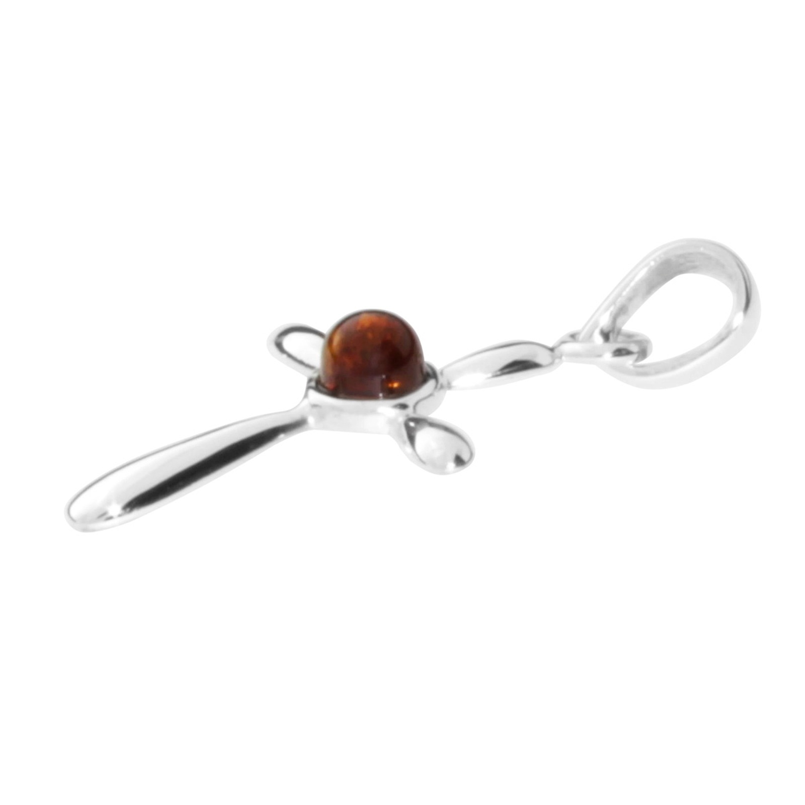 OSTSEE-SCHMUCK Kettenanhänger »- Kreuz 24 x 16 - Silber 925/000 - Bernstein«