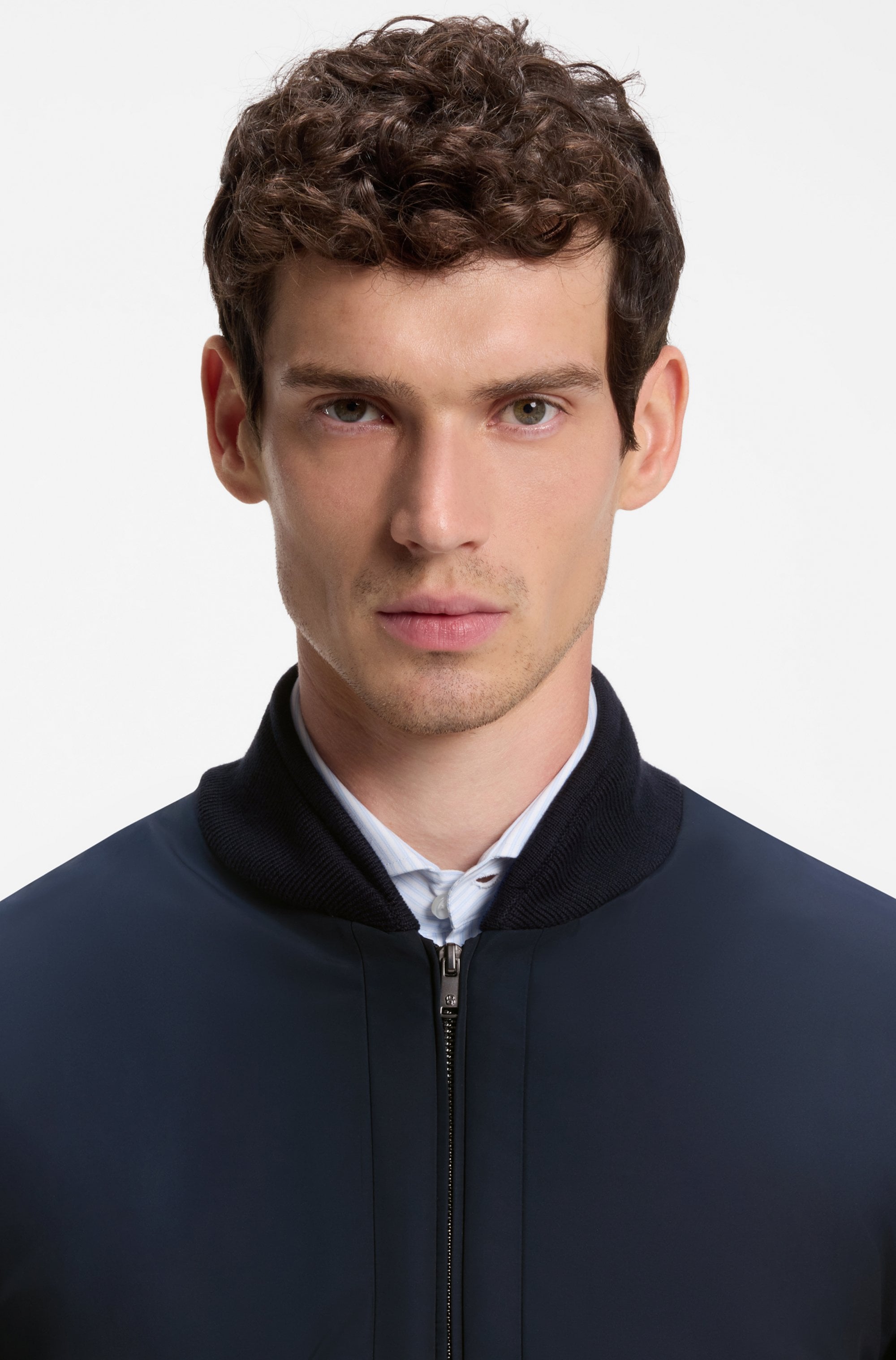 BOSS Hybridjacke »C Levaio« Rippstrickkragen, Regular Fit, 2-Wege-Zipper