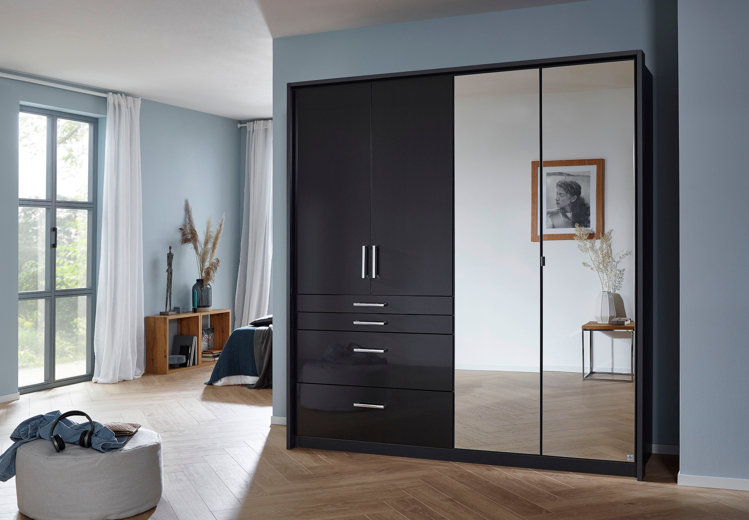 rauch Drehtürenschrank »Kleiderschrank Schrank Garderobe Garderobenschrank Topseller HOMBURG«, inkl. Passepartout, oberer Schubkasten mit Einteilung MADE IN GERMANY