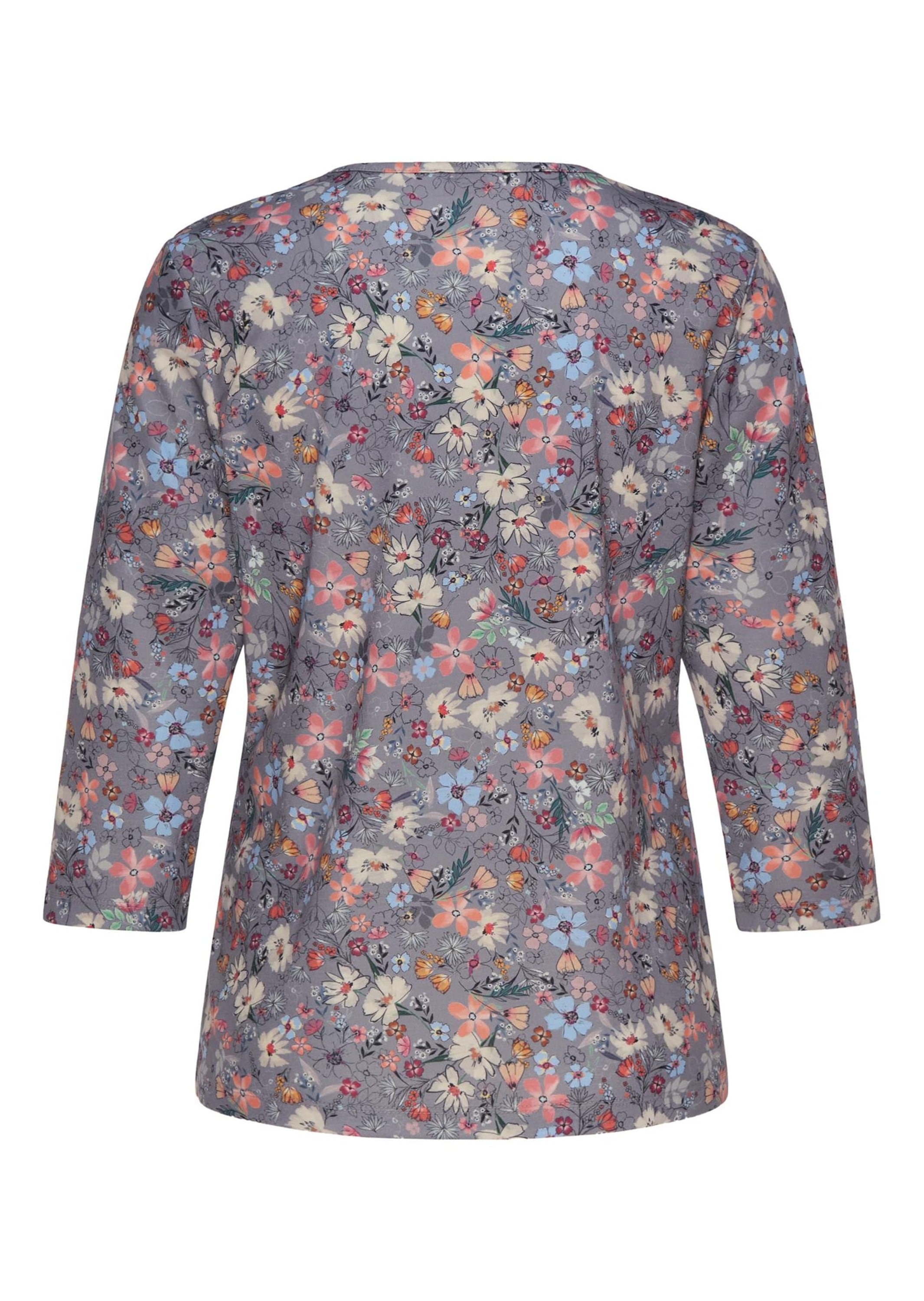 GOLDNER Print-Shirt »Kurzgröße Raffiniertes Druckshirt mit 3/4-Arm«
