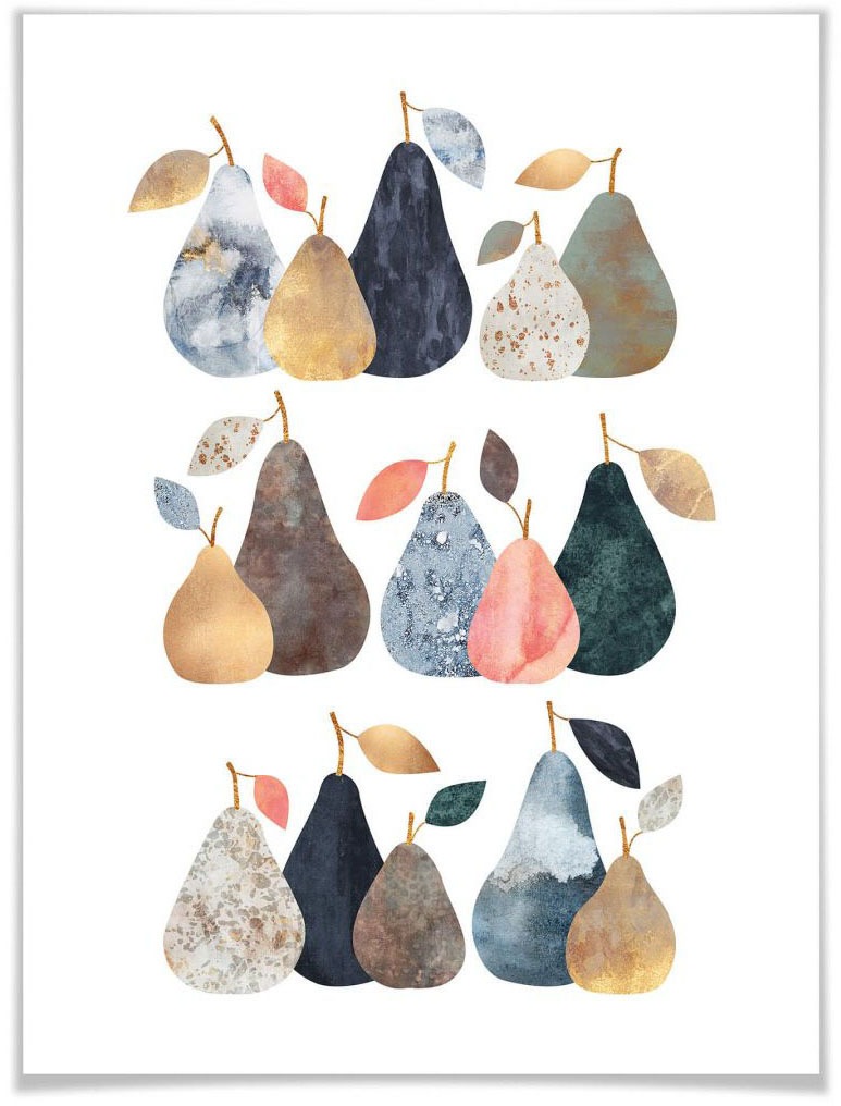 Wall-Art Poster »Bunte Birnen«, Obst, (1 St.)