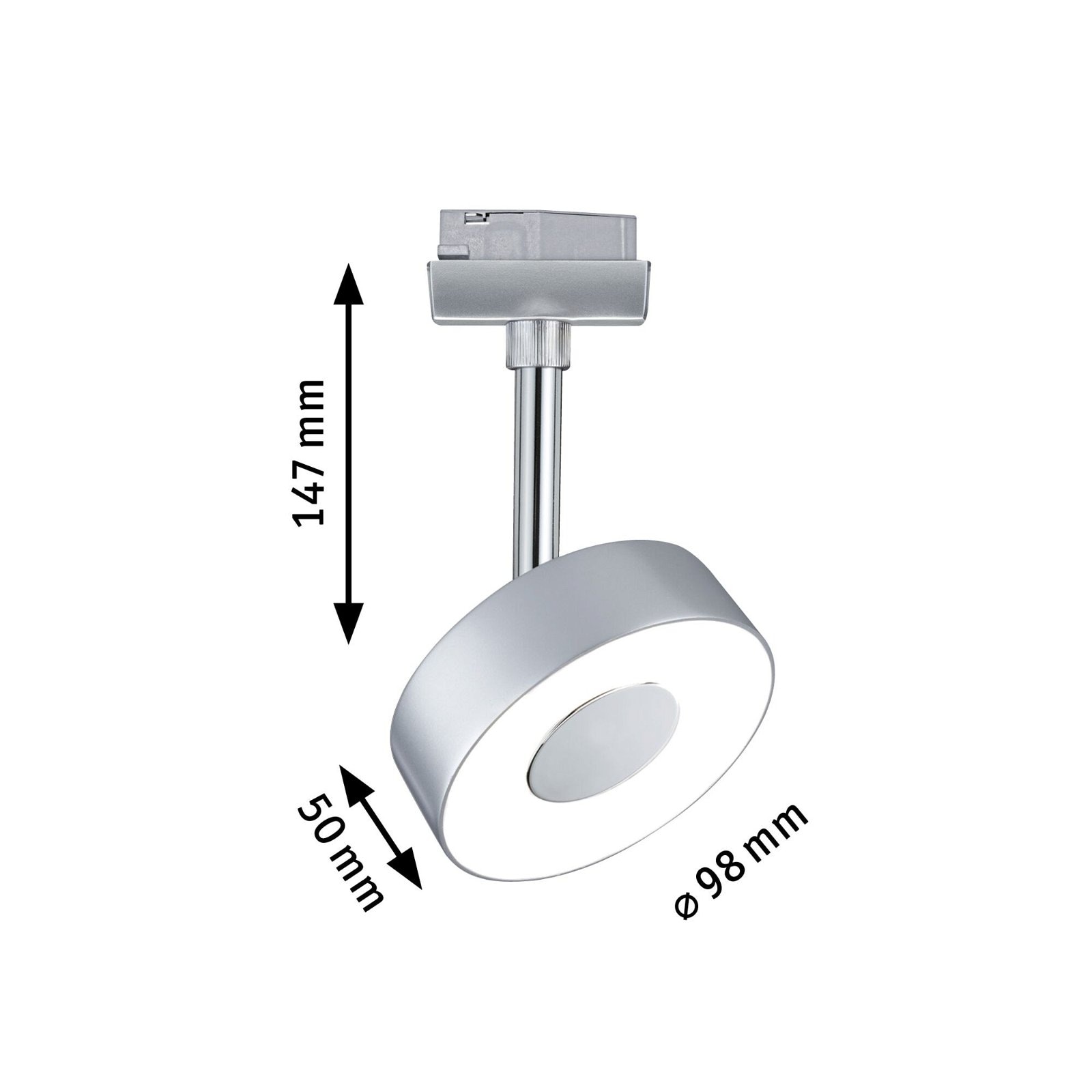 Paulmann Schienensystem-Leuchten »URail Schienenspot Circle Einzelspot 222lm 5,3W 2700K 230V Chrom matt«, (1 tlg.), dimmbar, Einzelspot