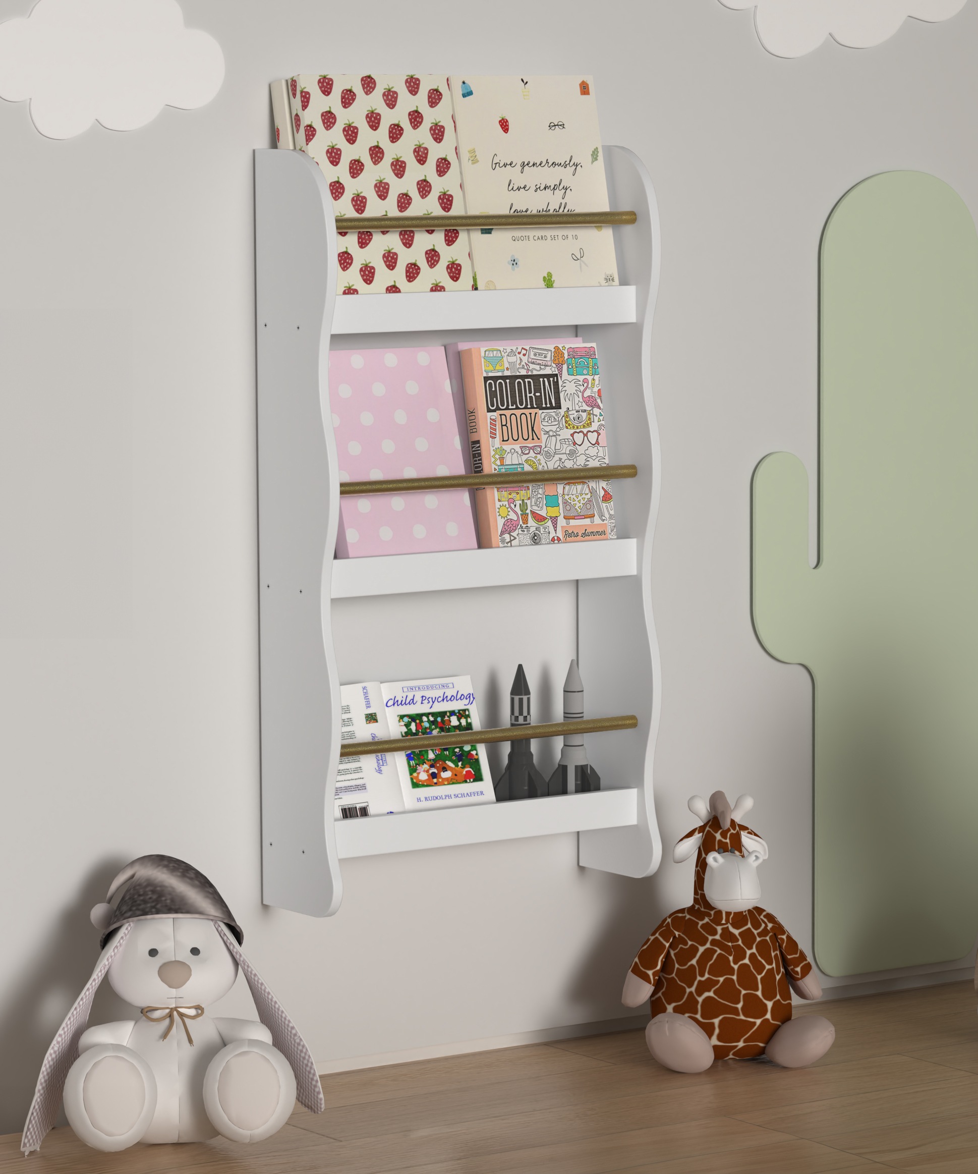 VCM Wandregal »Holz Kinderregal Bücherregal Kinder Regal Kilaro«