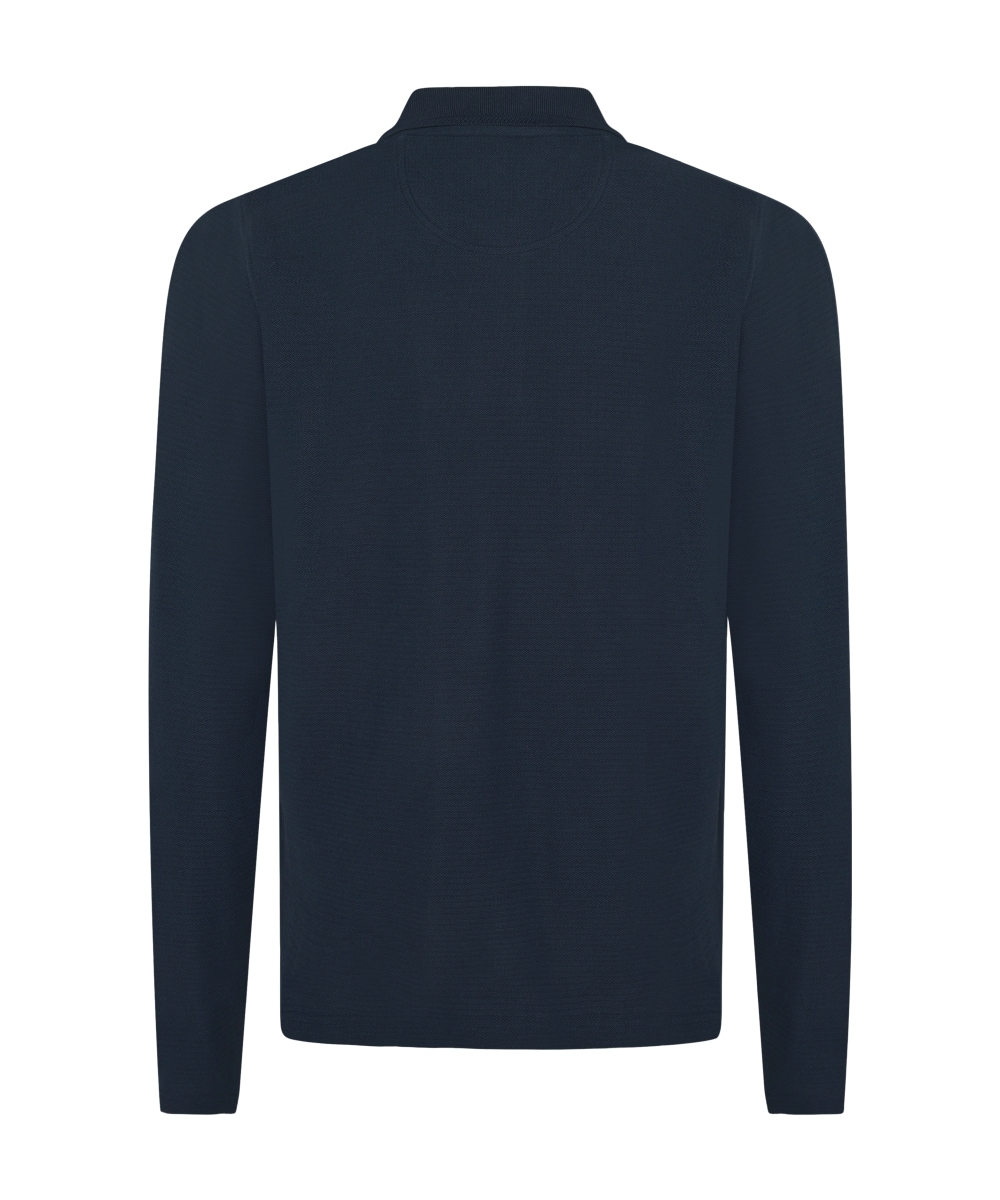 Pierre Cardin Langarm-Poloshirt mit Strukturmuster
