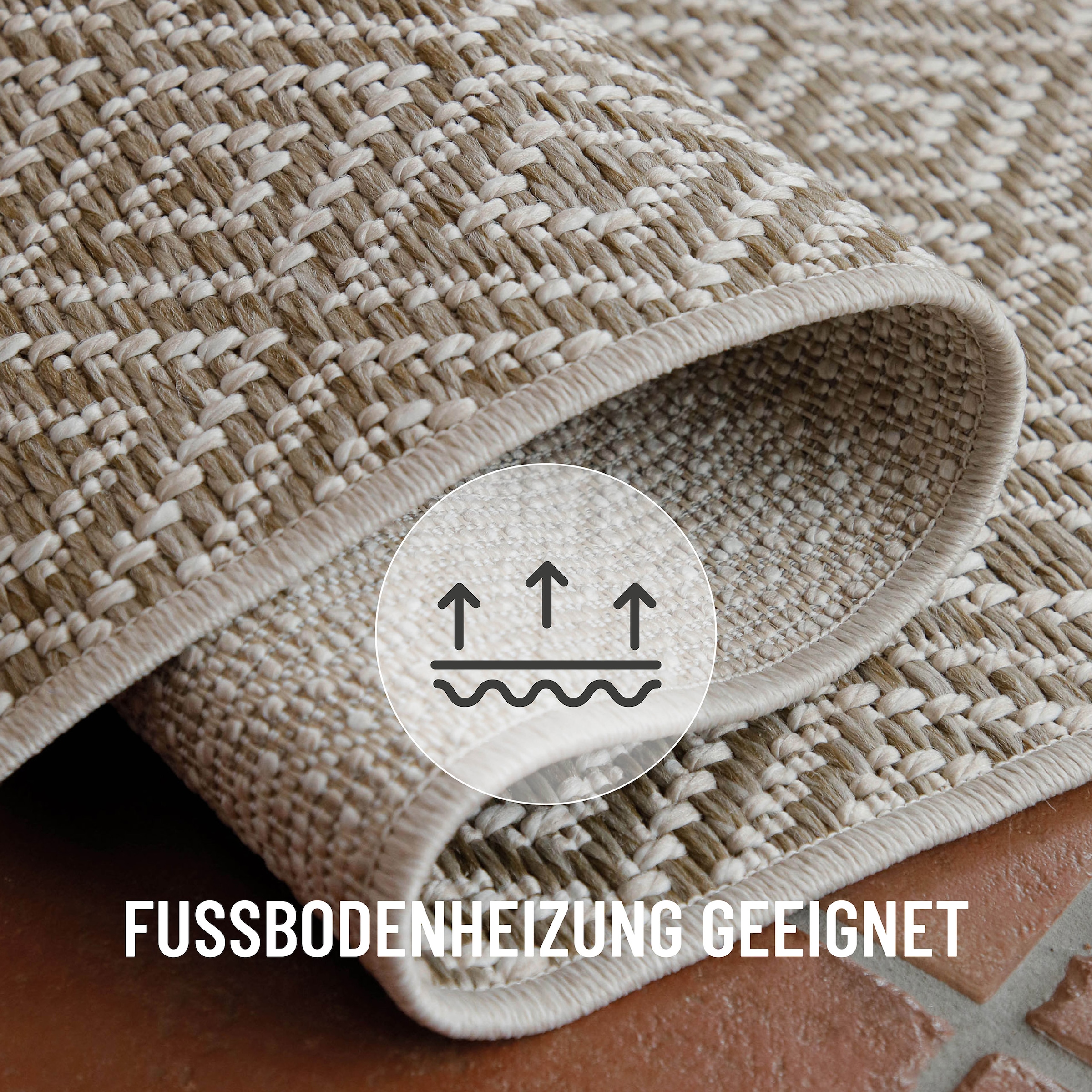 Wecon home Läufer »Miami Beach« rechteckig 5 mm Höhe In- & Outdoor Teppich, wetterfest, modernes Rauten Muster, Balkon