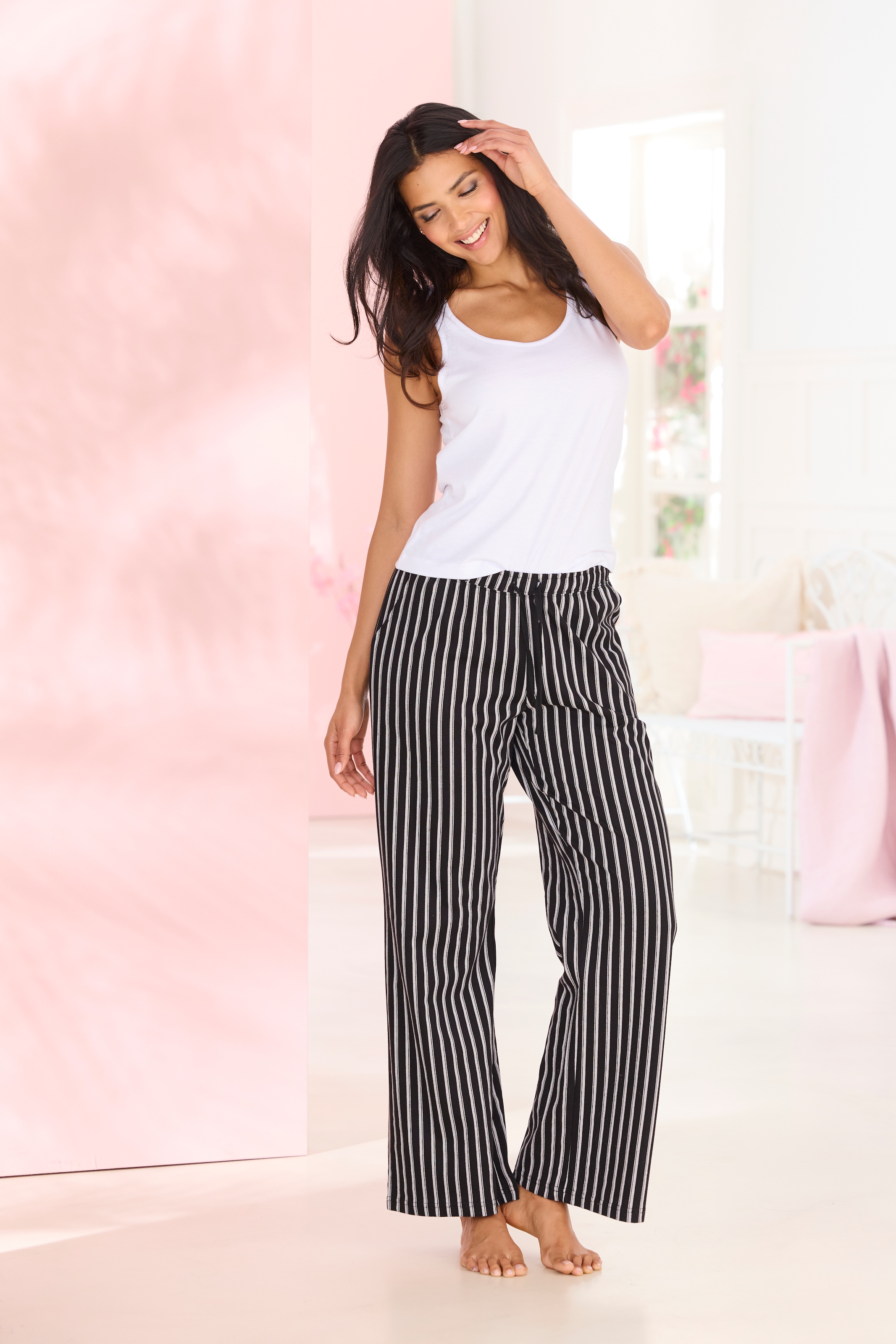 Vivance Dreams Pyjamahose  Mit Karos oder Streifen