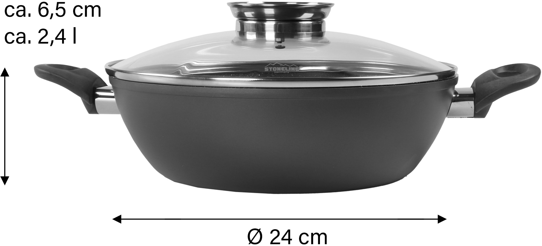 STONELINE Servierpfanne »CERAMIC«, Aluminium, (1 tlg.), Ø 24 cm, mit Aromaknopf im Deckel, Induktion