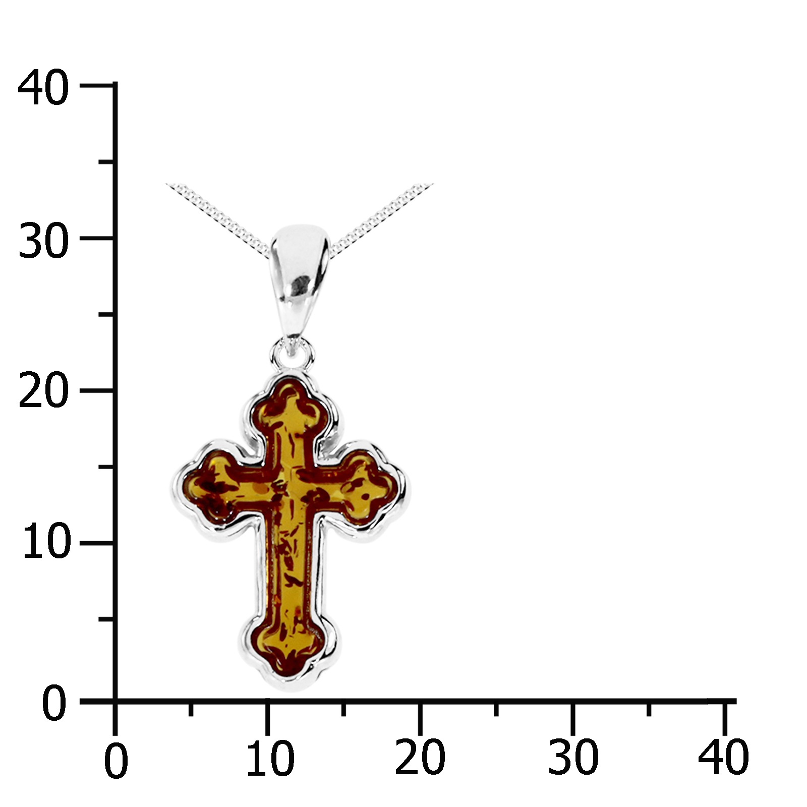 OSTSEE-SCHMUCK Kette mit Anhänger »- Kreuz 20x15 mm - Silber 925/000 - Bernstein«