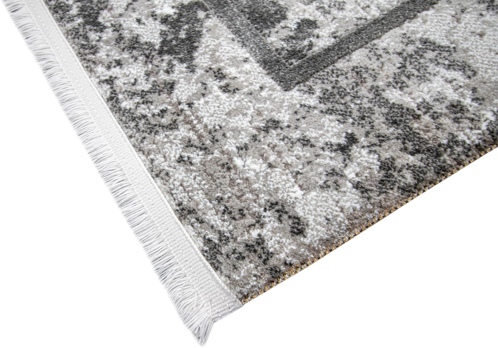 RESITAL The Voice of Carpet Teppich »Oslo 2220«, rechteckig, Kurzflor, modernes Design, Hoch-Tief Effekt, mit Bordüre & Fransen