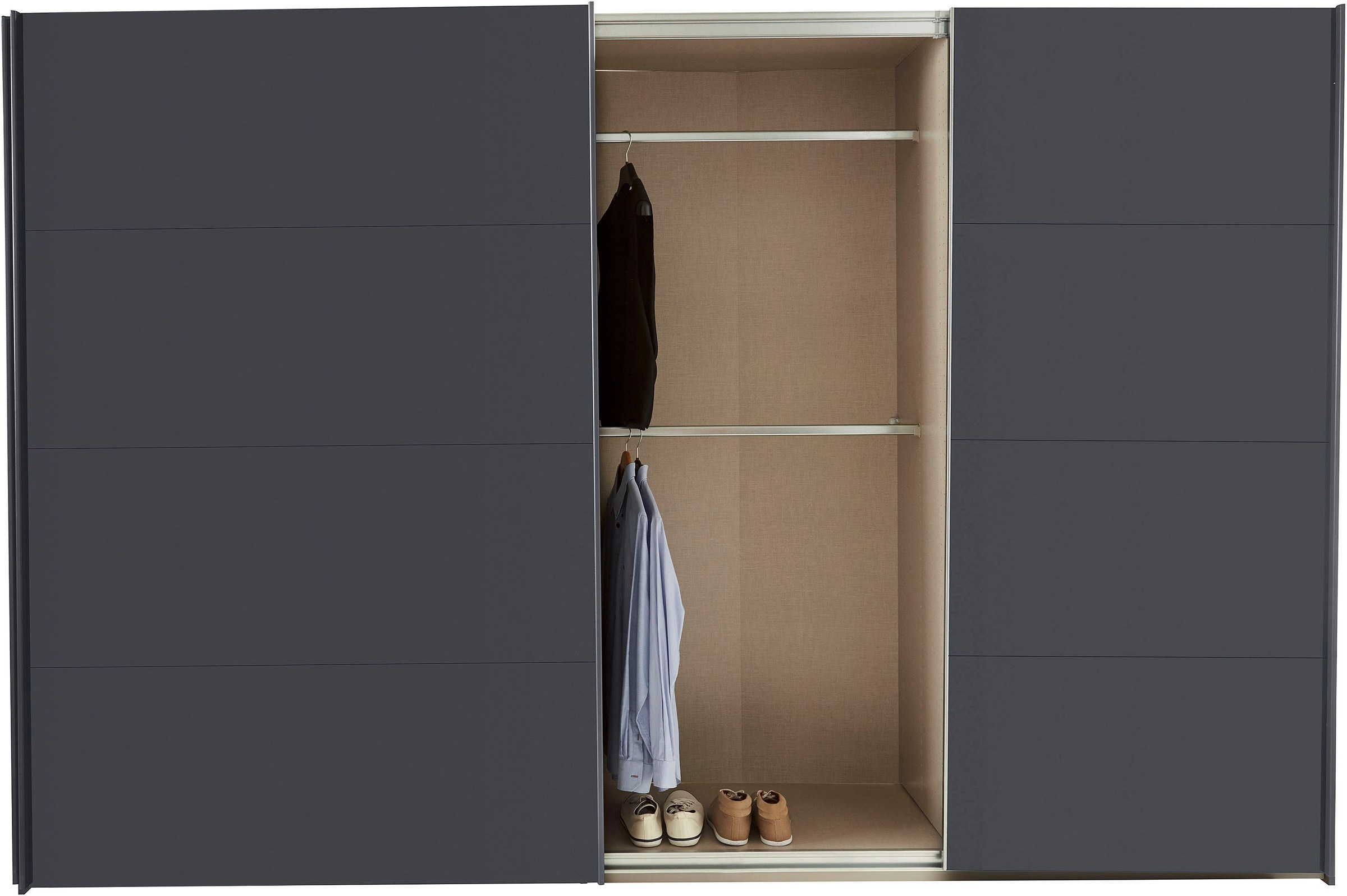 rauch Schwebetürenschrank »Kleiderschrank Schrank Garderobe TOPSELLER OTELI inkl. Inneneinteilung«, (Breiten 203/271/315/360 cm Höhen 210/229 cm), mit 3 Innenschubladen sowie zusätzlichen Einlegeböden MADE IN GERMANY