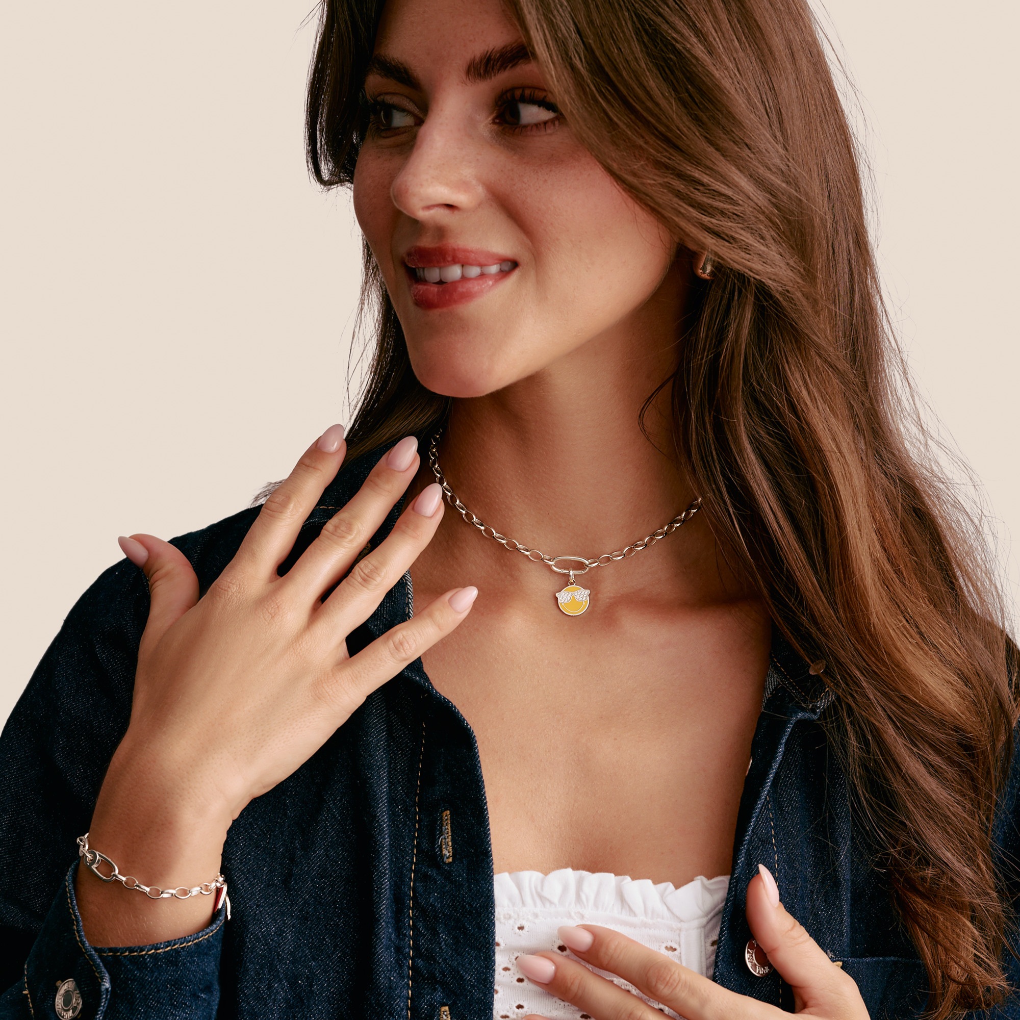 THOMAS SABO Charm-Einhänger »SMILEYWORLD® Sunglasses Charm - Connect« mit Zirkonia (synth.)