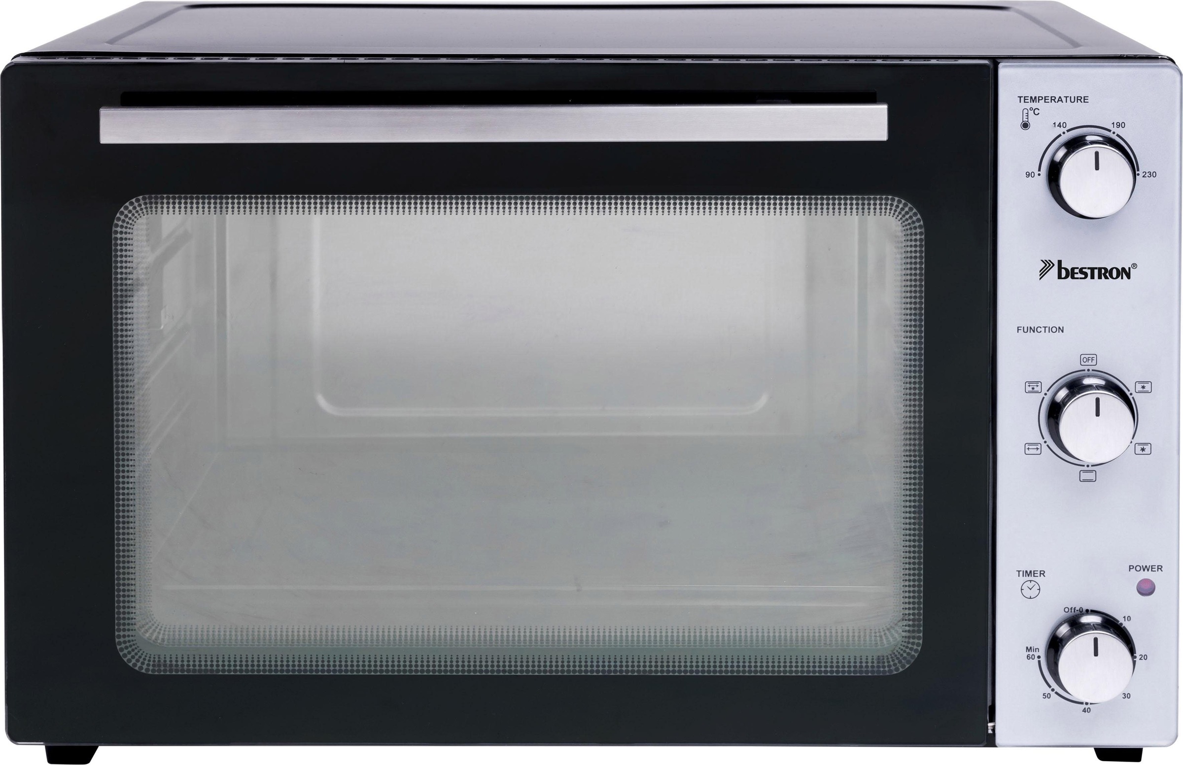 bestron Minibackofen »AOV45, 2-in-1 Gerät«, mit Drehspieß, 1800 W, Edelstahl, Schwarz