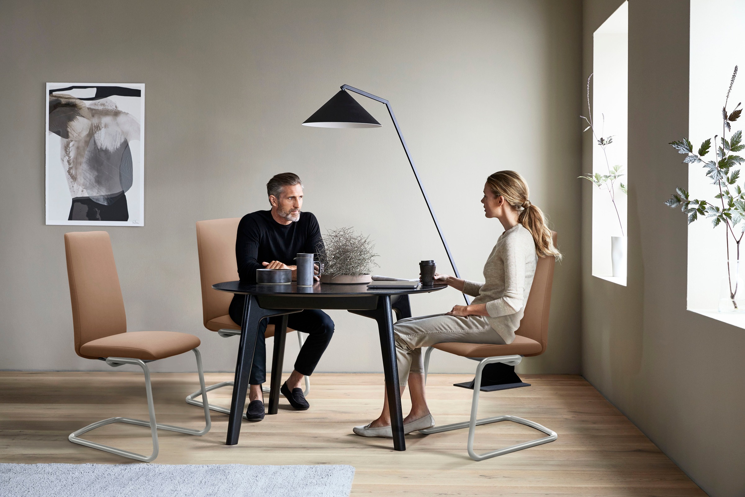 Stressless® Polsterstuhl »Laurel« () High Back, Größe L, mit Beinen aus Stahl in Schwarz matt