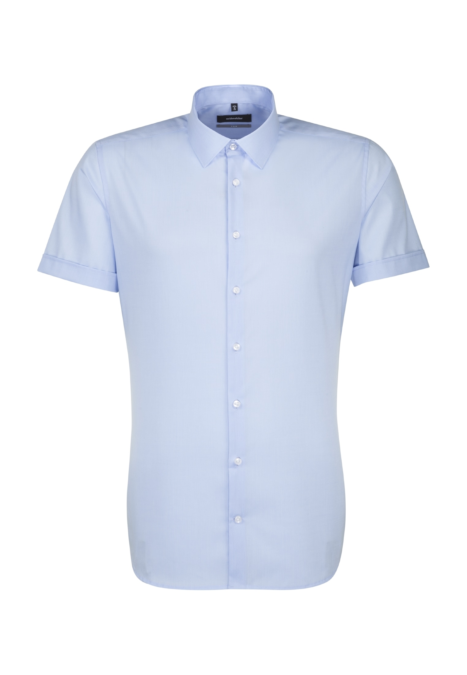 Seidensticker Herren Businesshemd »X-Slim« X-Slim Kurzarm Kentkragen Uni in blau, Größe L (41)