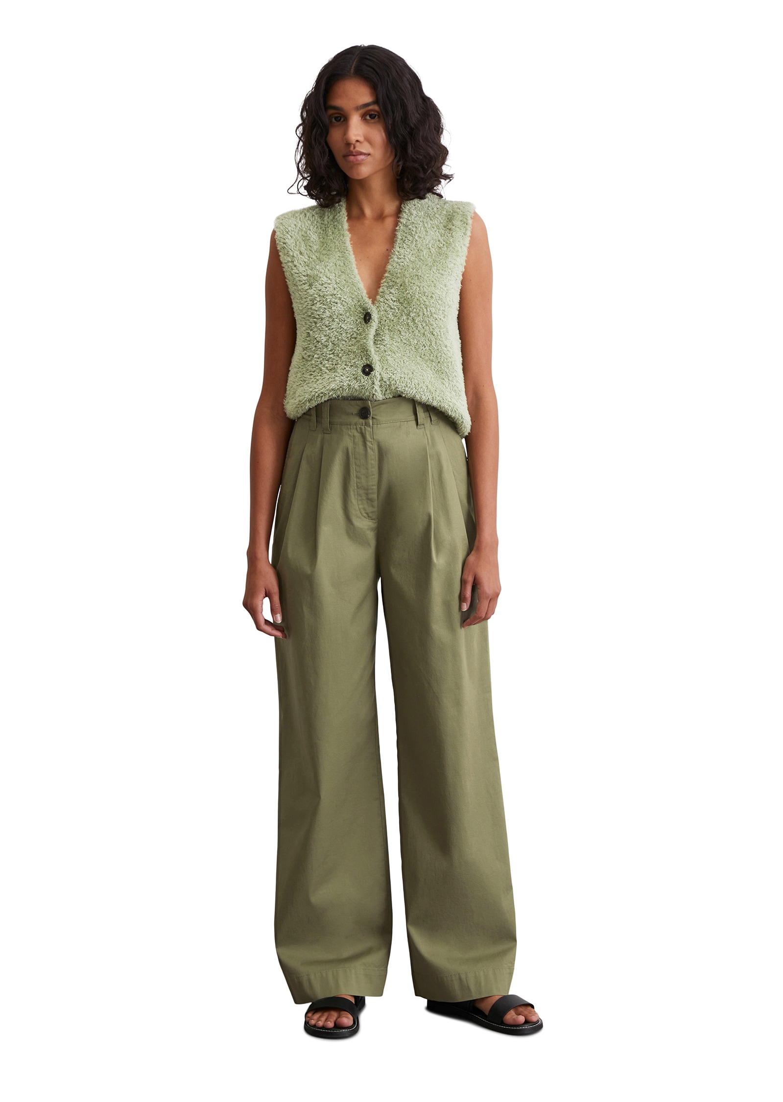 Marc O'Polo Bundfaltenhose, weit, aus Twill, Allrounder