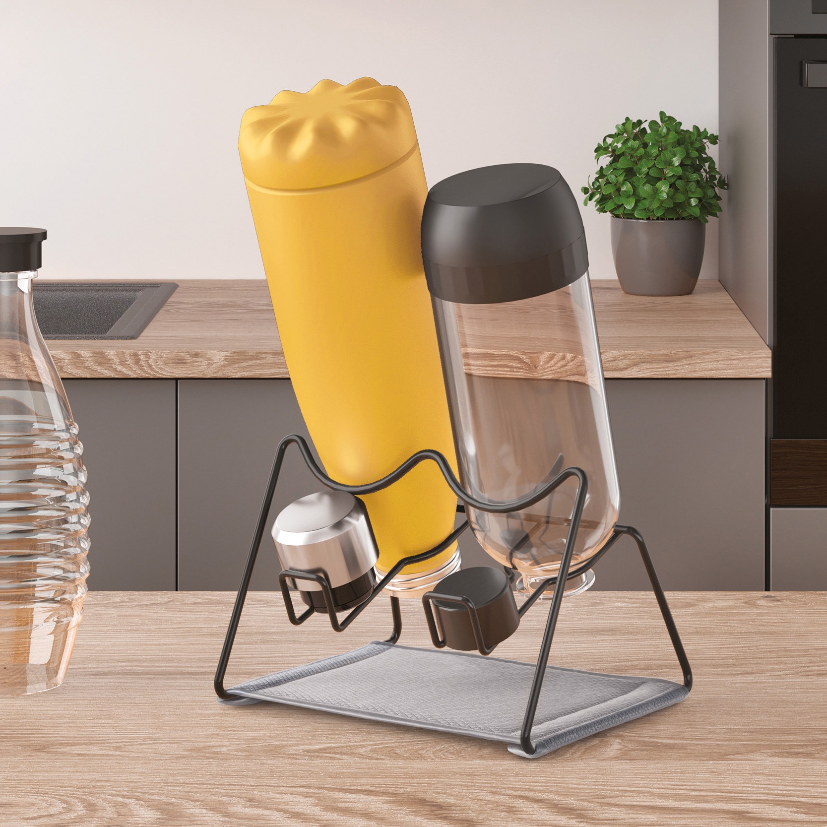 Metaltex Zubehöraufbewahrungsständer »2 LAVA« für 2 Flaschen im aktuellen "Industrial Look"