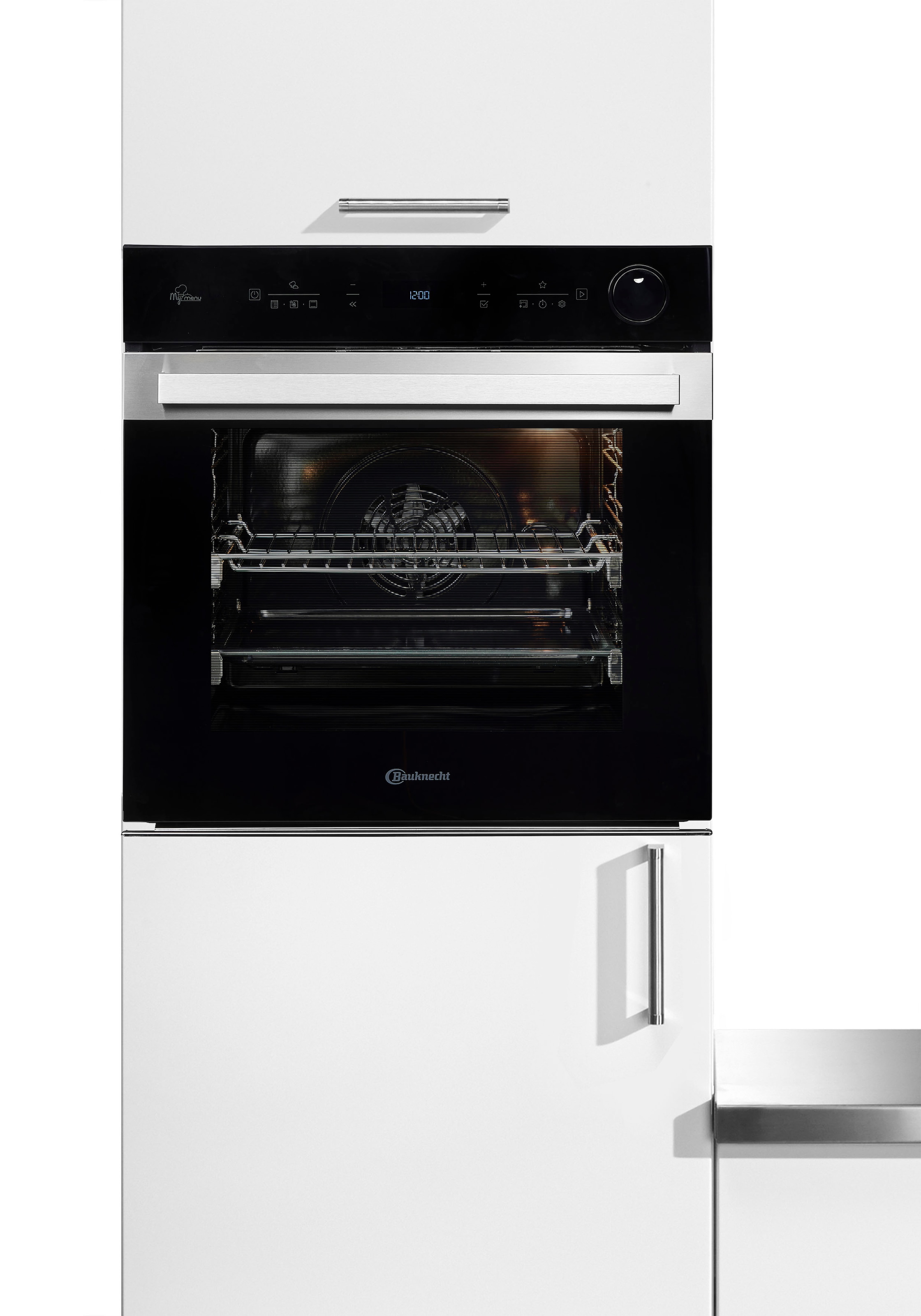 BAUKNECHT Einbaubackofen  »BIK5S DP8F2 ES«, mit 2-fach-Teleskopauszug, Pyrolyse & Hydrolyse, AirFry-Funktion