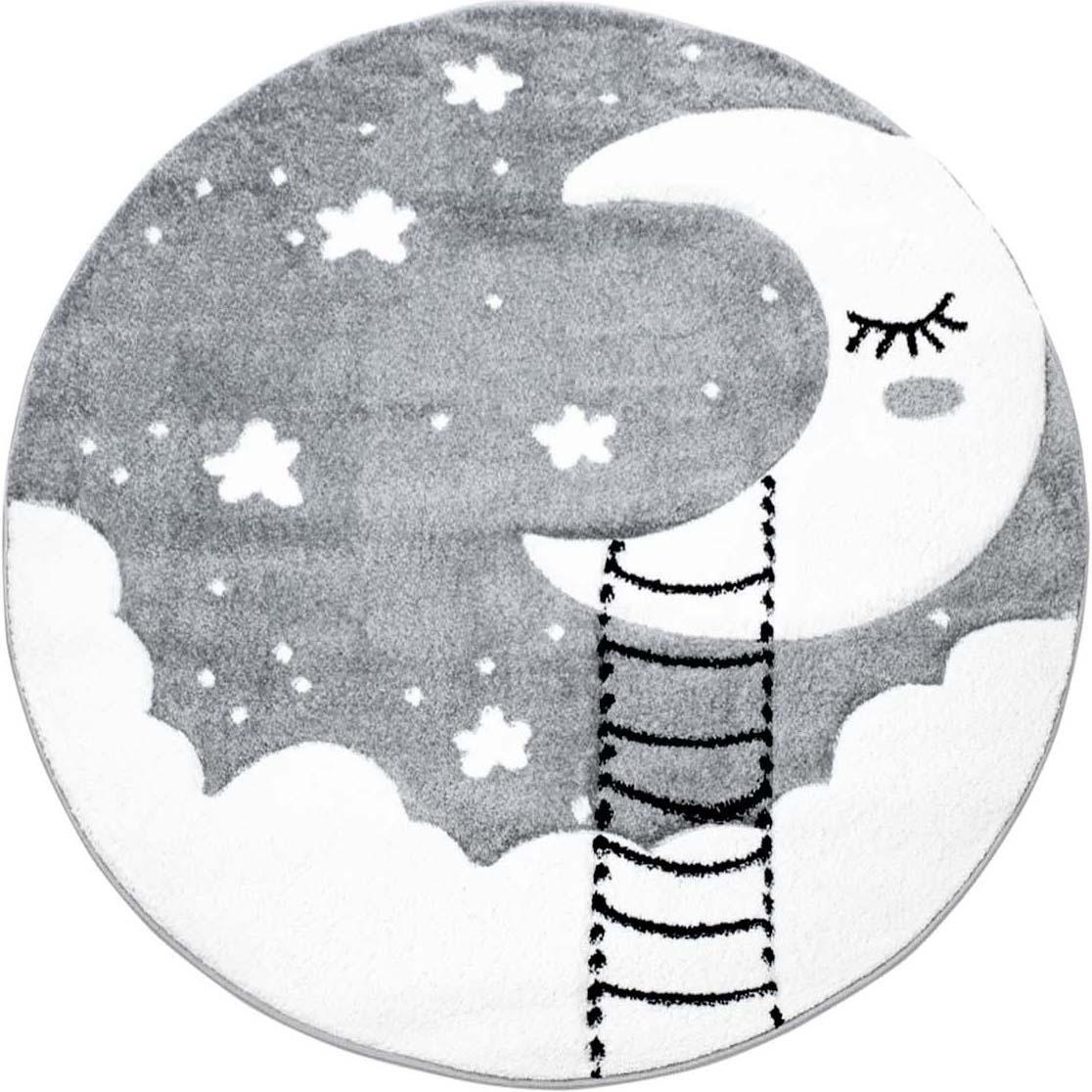 Carpet City Kinderteppich »Bueno Kids 1314«, rund, 13 mm Höhe, Mond und Sterne Motiv