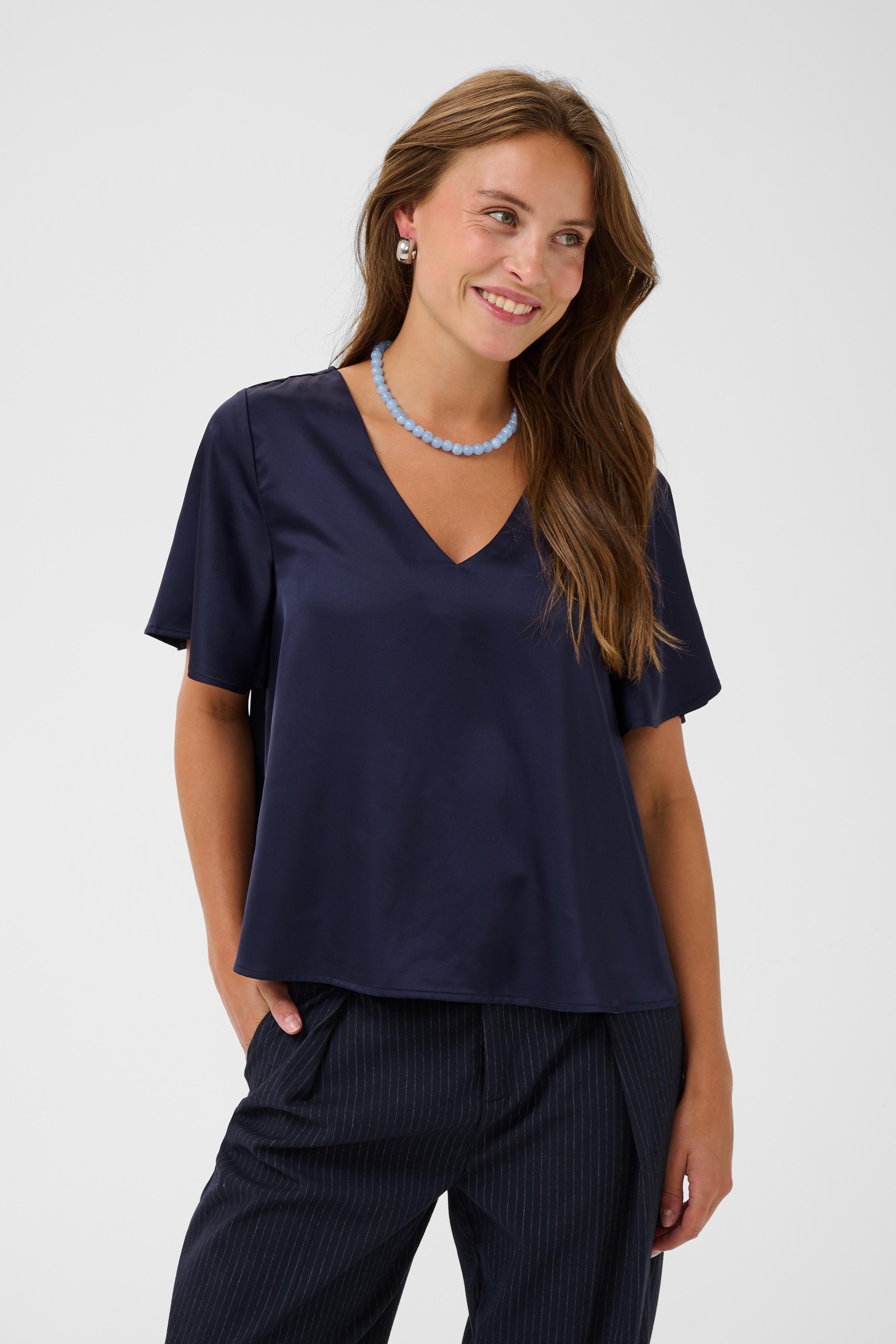 Saint Tropez Kurzarmbluse »LodisaSZ SS Blouse« Materialmix, Regular fit