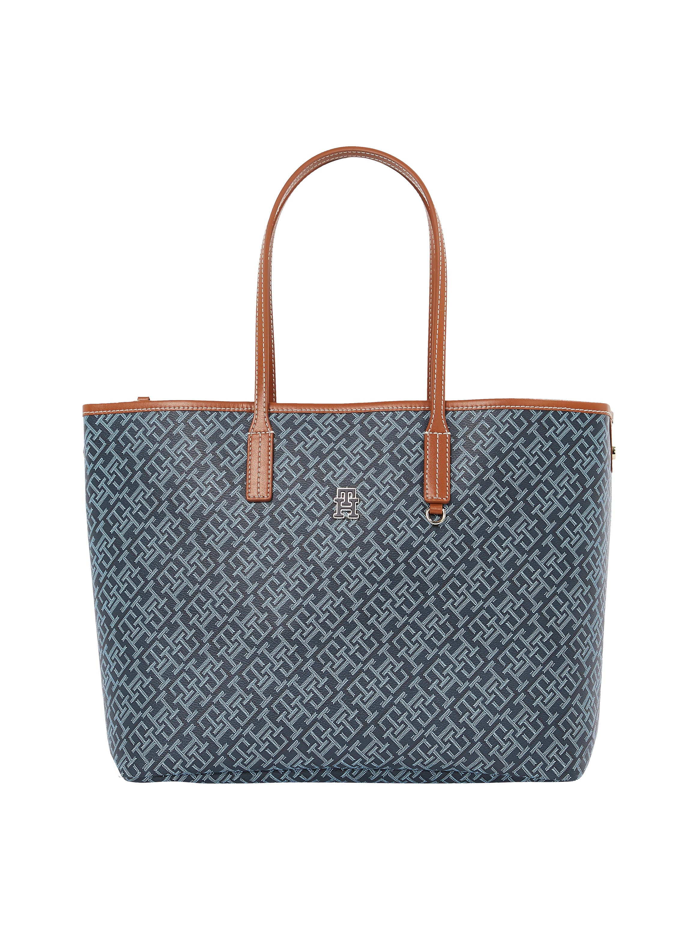 Tommy Hilfiger Tragetasche »TH MONOPLAY LEATHER TOTE«, Damen Schultertasche, Henkeltasche, Shopper mit Allover-Print