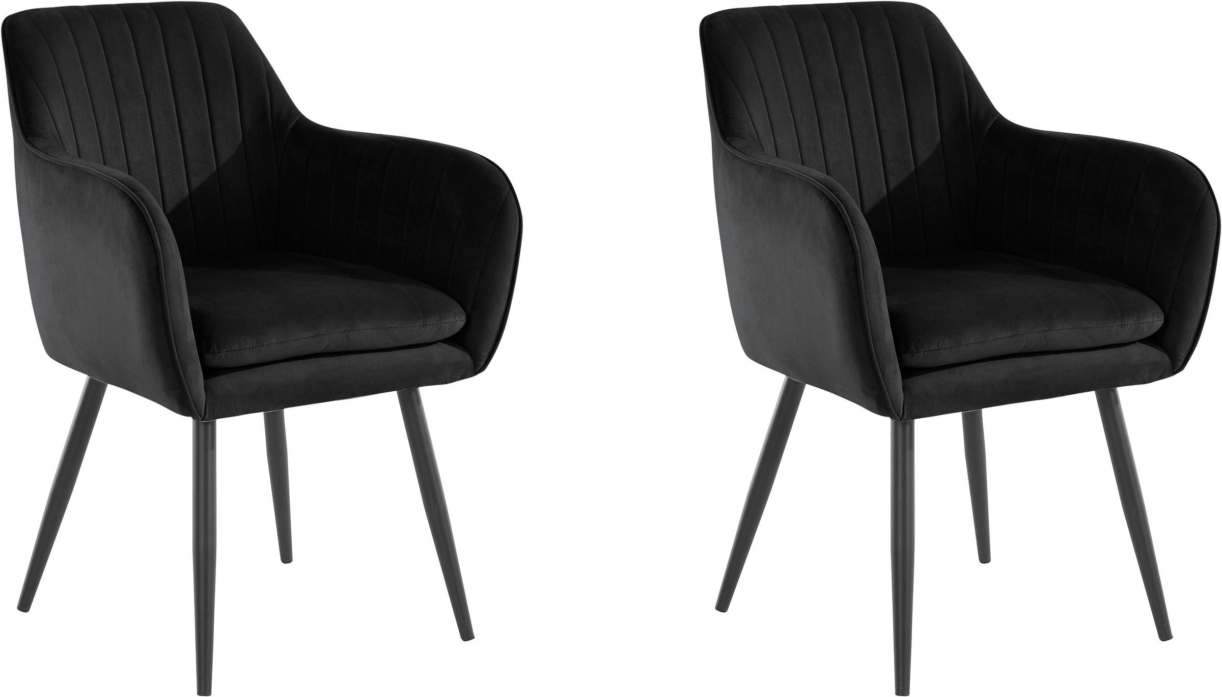 Premium collection by Home affaire 4-Fußstuhl »Bibi«, 2 St., Veloursstoff, Bezug in Veloursstoff oder Microfaser, schwarzes Metallgestell, maximale Belastbarkeit 120kg