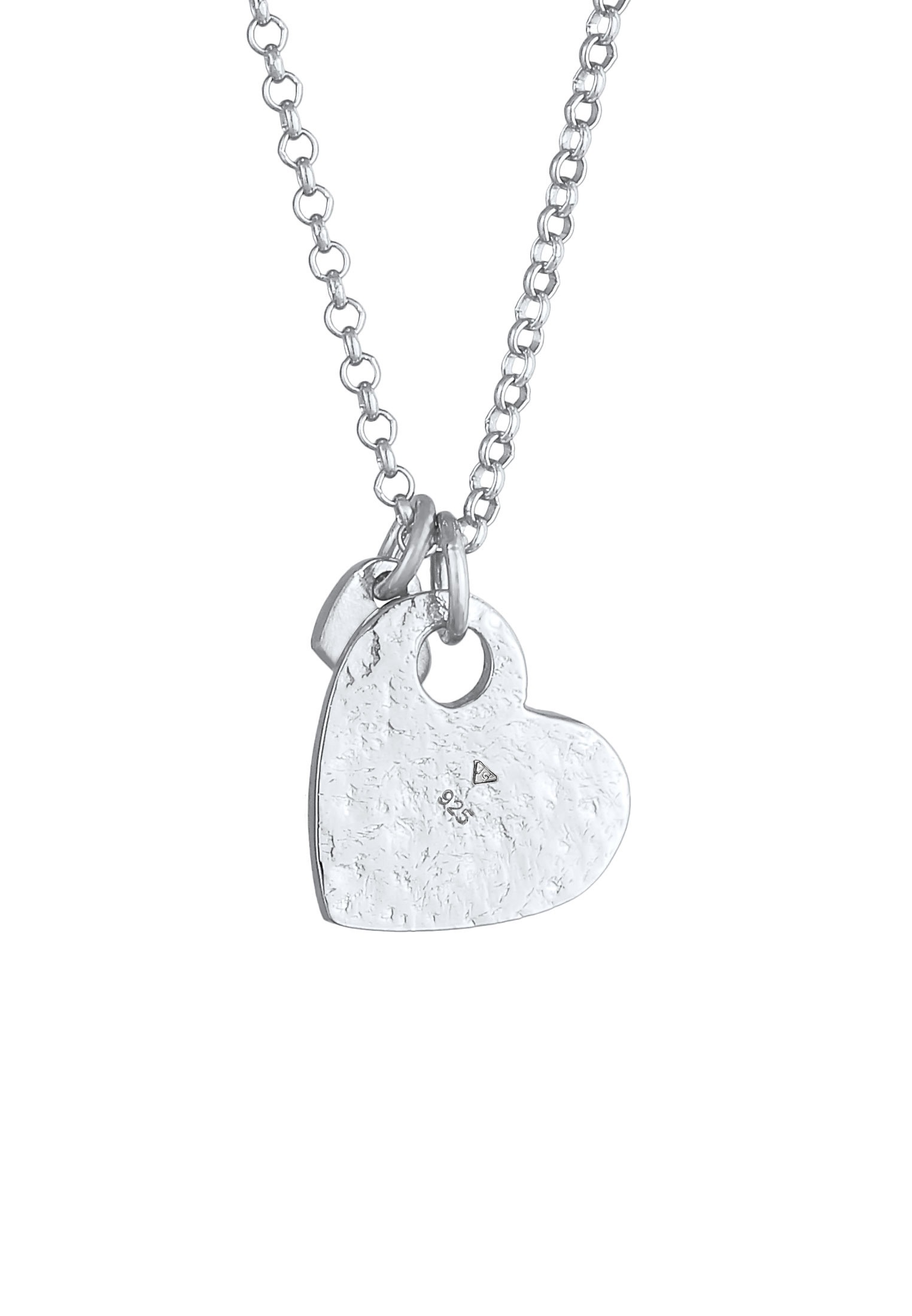 Elli Kette mit Anhänger »Halskette Herzen Love Liebe Organic Look 925 Silber«