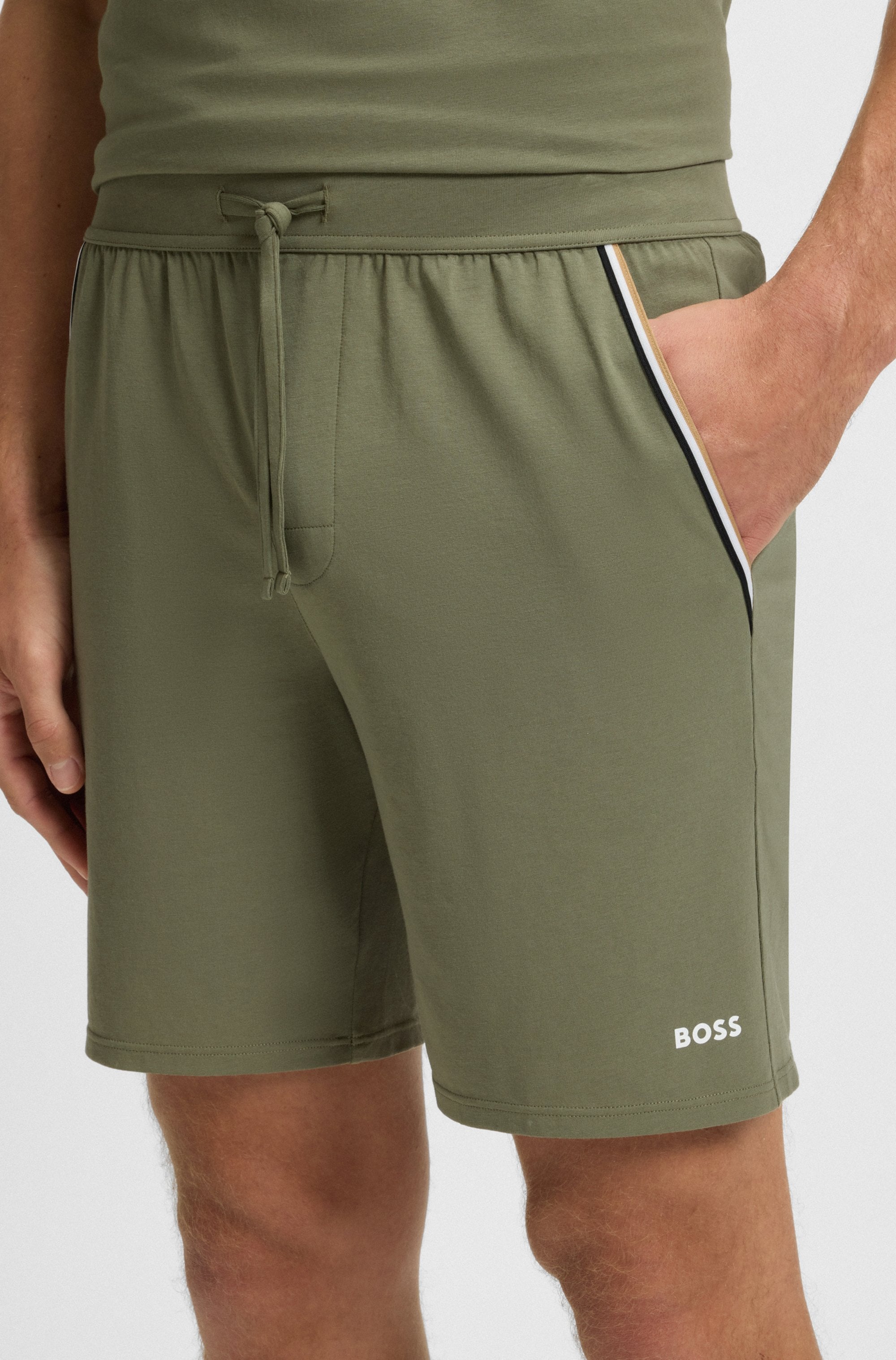 BOSS Pyjamashorts »Unique«, aus elastischer Baumwolle mit Tape-Details