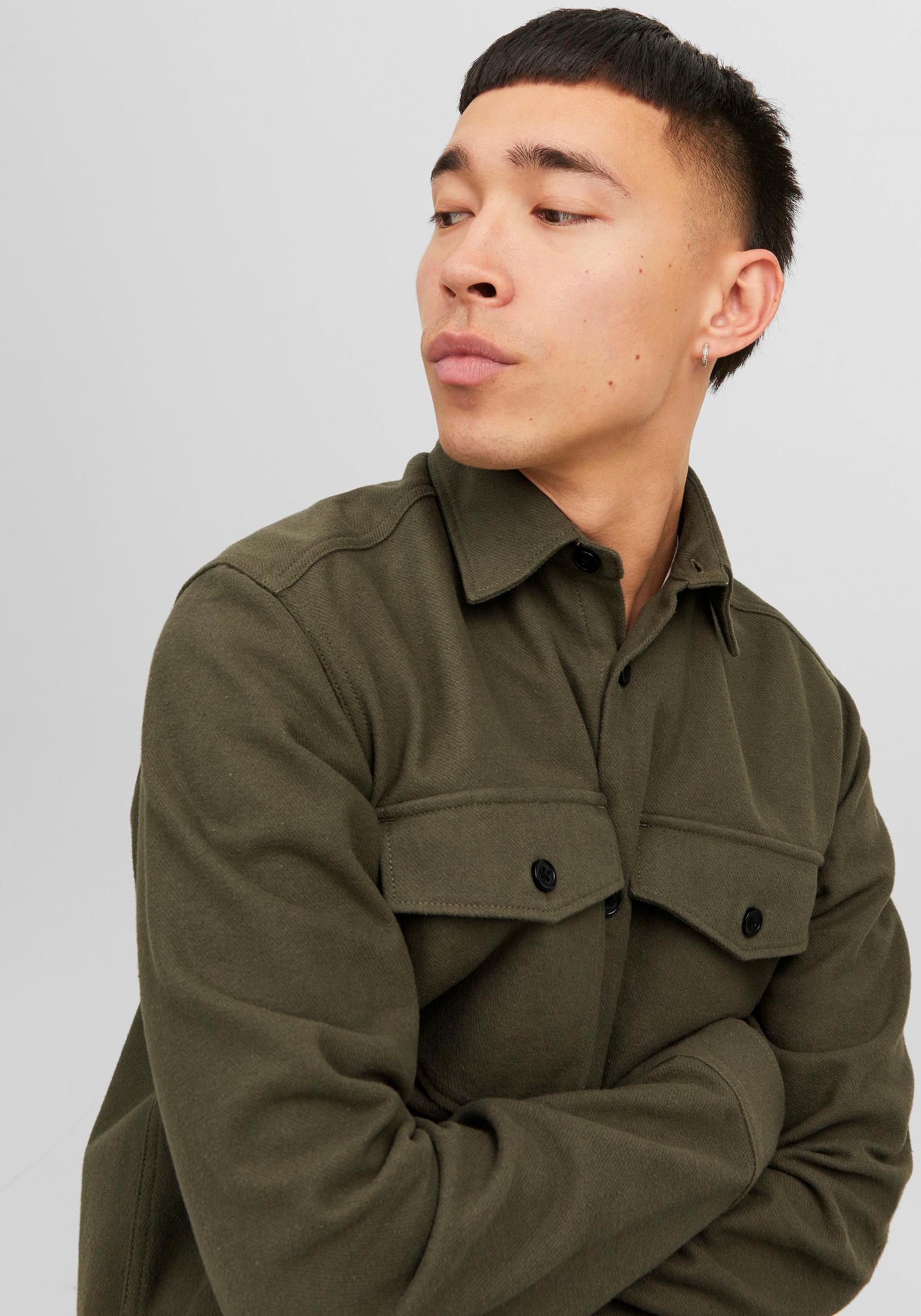 Jack & Jones Langarmhemd »JPRROY SOLID OVERSHIRT L/S SN«