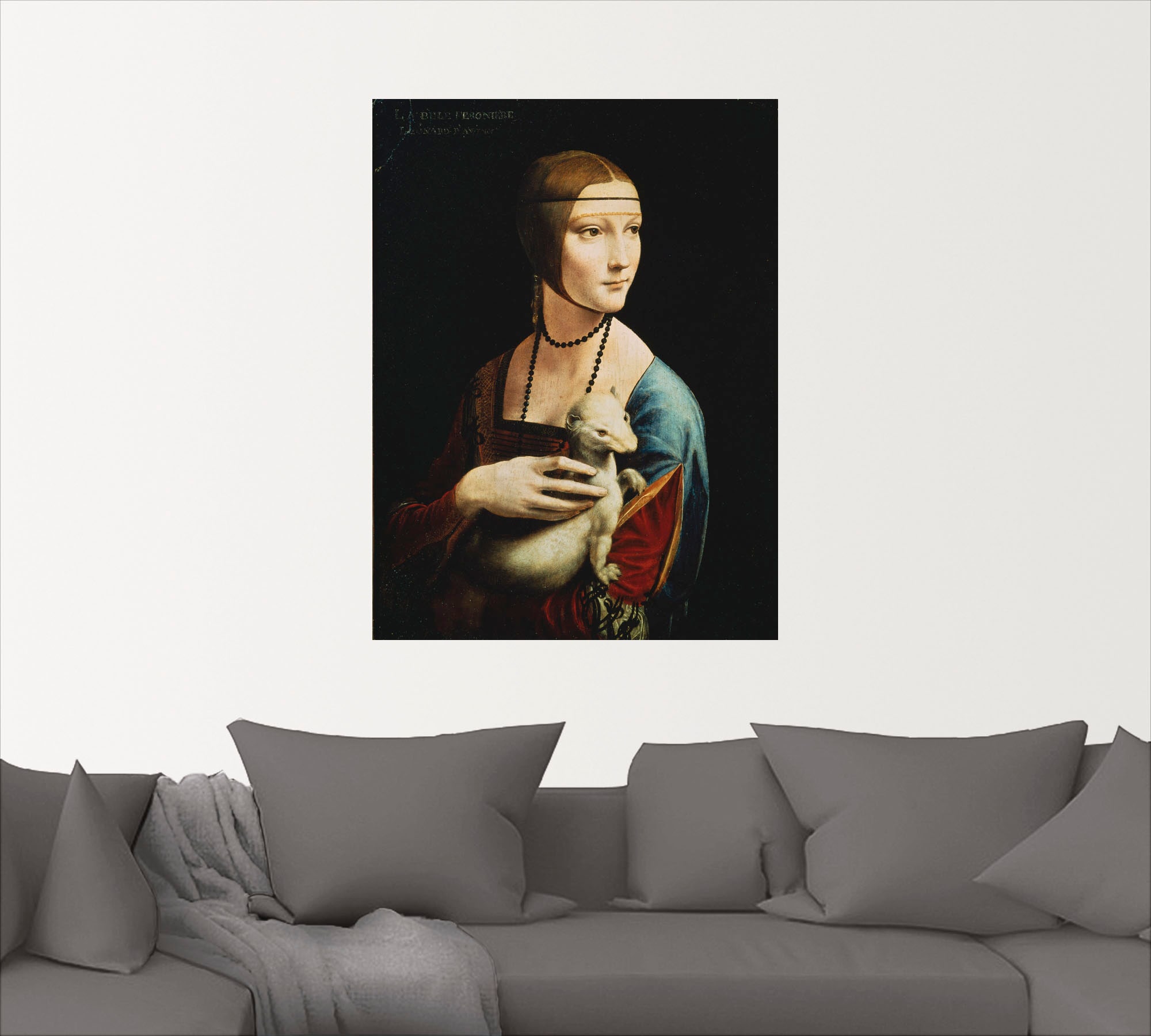 Artland Wandbild »Dame mit dem Hermelin Porträt«, Frau, (1 St.), als Leinwandbild, Poster, Wandaufkleber in verschied. Größen