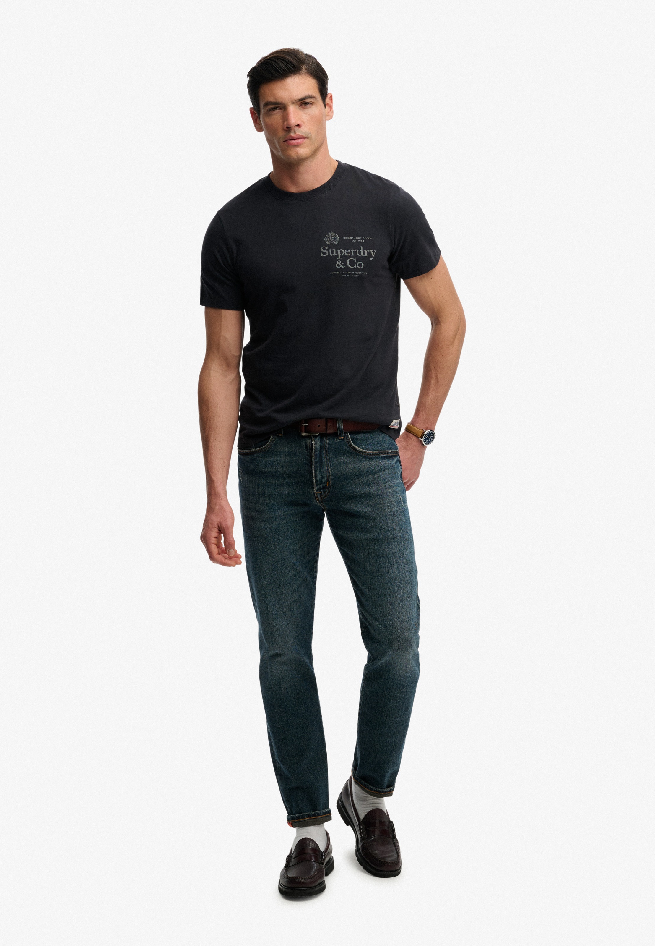 Superdry Rundhalsshirt »1954 Company Relaxed Tee« Baumwolle, relaxed fit