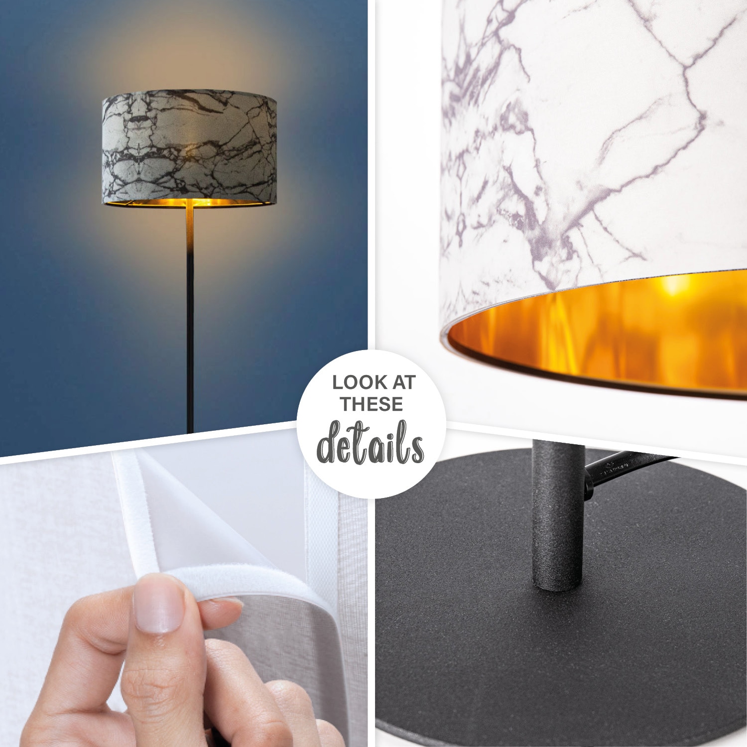 »Kraft Grau 1 525«, online bestellen Stehlampe Design Home Marmor bei E27 OTTO Wohnzimmer Schlafzimmer Stein Weiß Paco flammig-flammig,