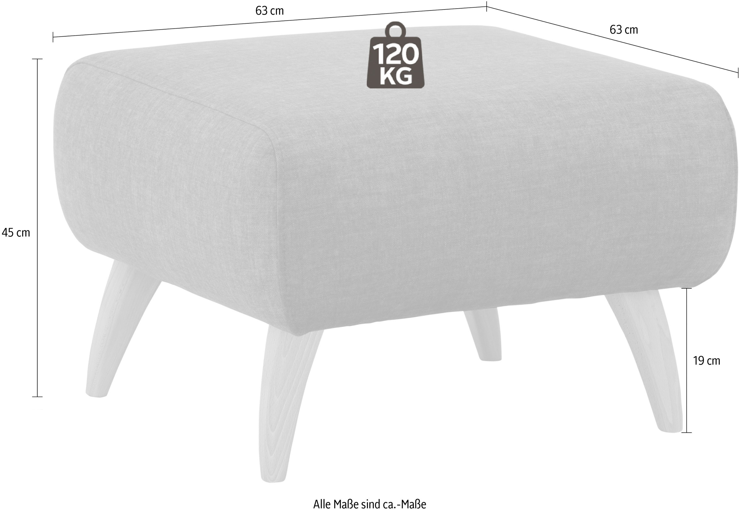 Home affaire Hocker »Baggio«, mit Holzfüßen