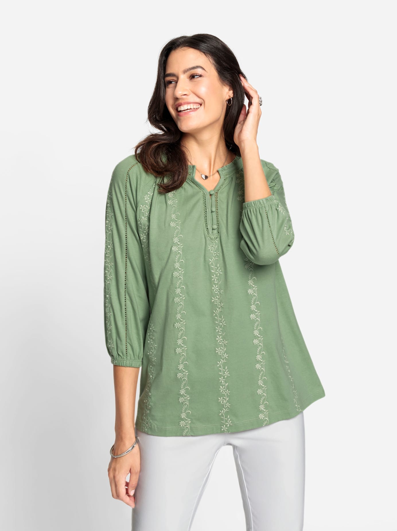 Inspirationen V-Shirt »Shirt«, (1 tlg.)