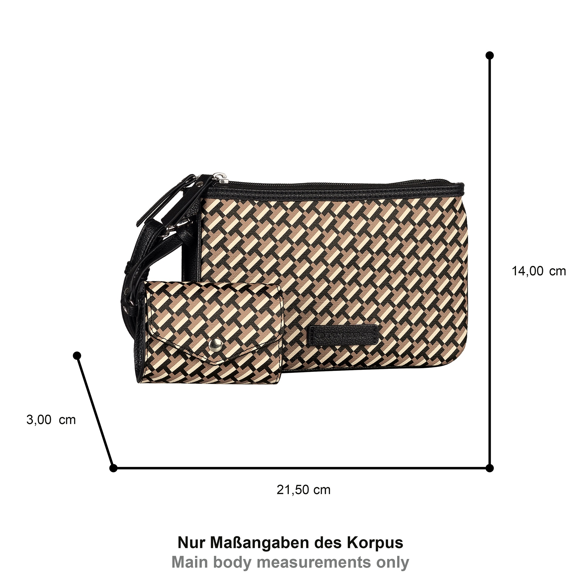 TOM TAILOR Umhängetasche »Xenia«, mit raffiniert geometrischen "T" Print des Logos auf dem Taschenkörper