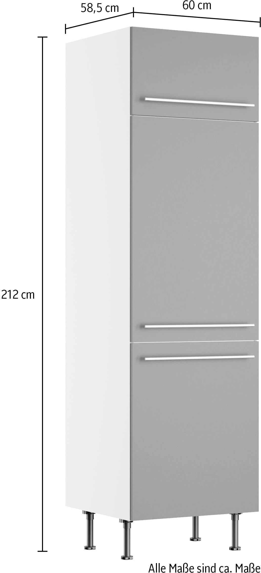 KOCHSTATION Kühlumbauschrank »KS-Bern2«, Breite 60 cm, Höhe 211,8 cm, 1 Klappe, 2 Türen, 1 Einlegeboden