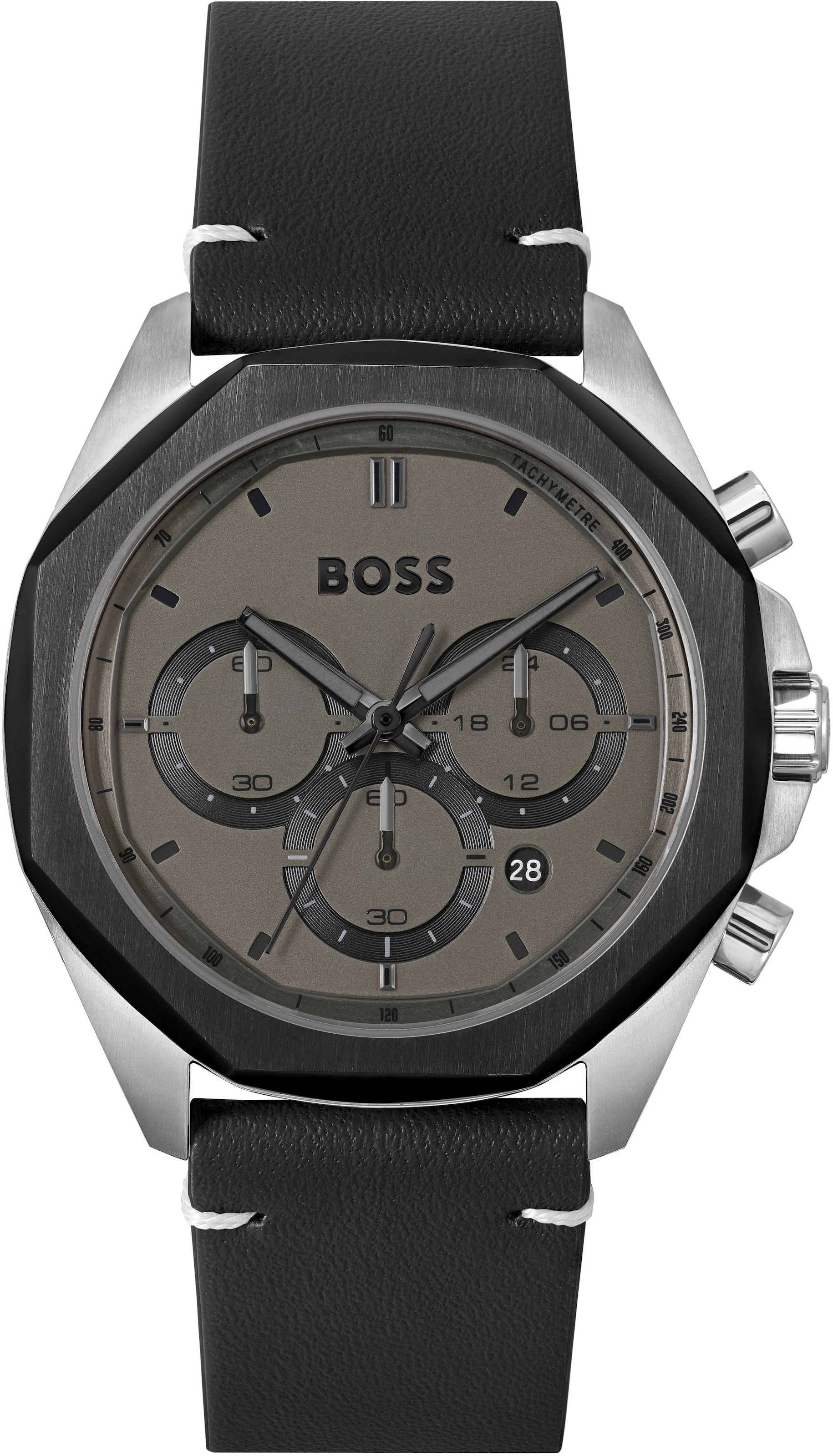 BOSS Chronograph »CLOUD«, Quarzuhr, Herrenuhr, Armbanduhr, Stoppfunktion, Lederarmband