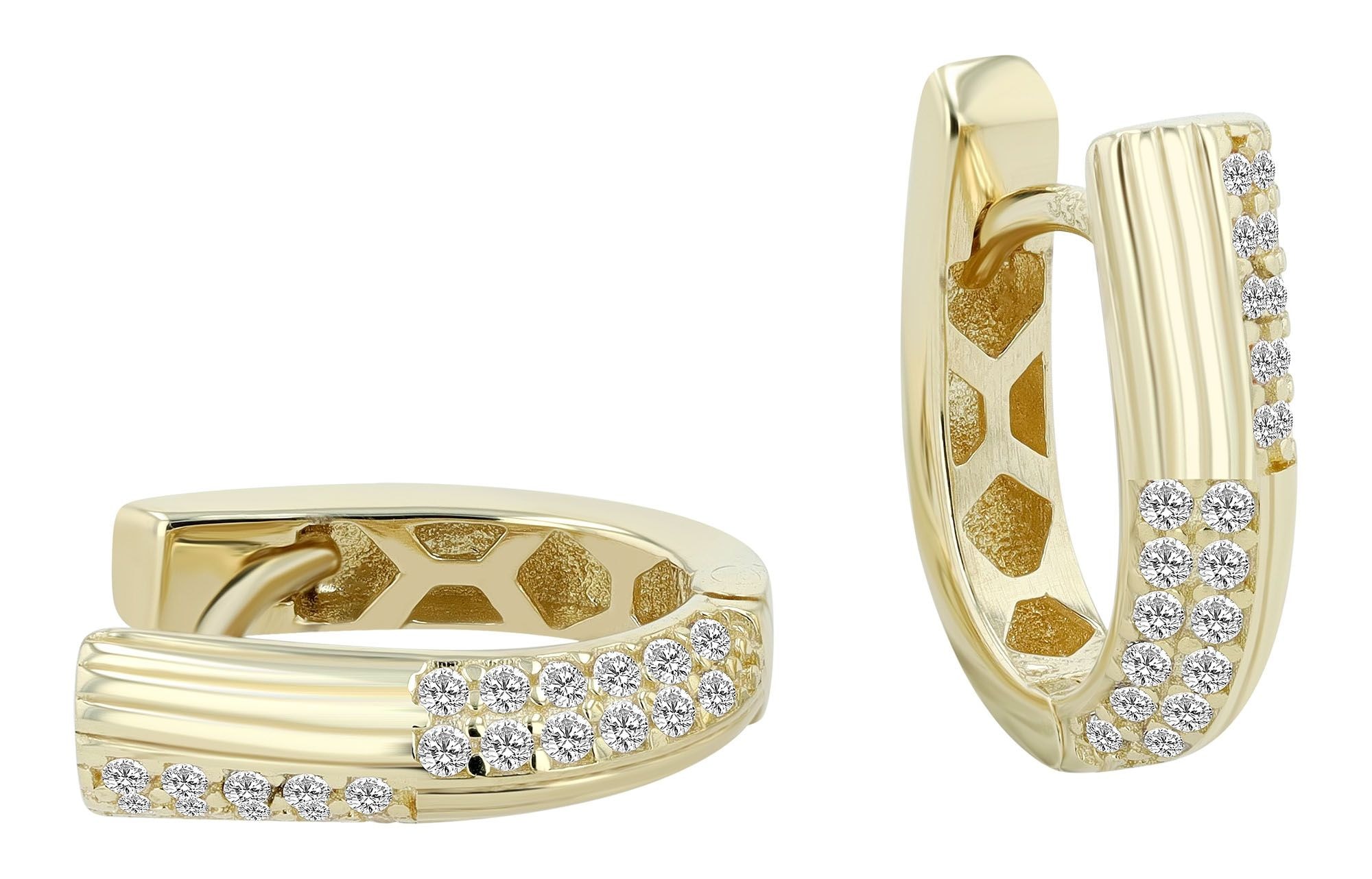 Adelia´s Paar Creolen »Damen Ohrringe ¿ Klappcreole aus 333 Gold mit Zirkonia«