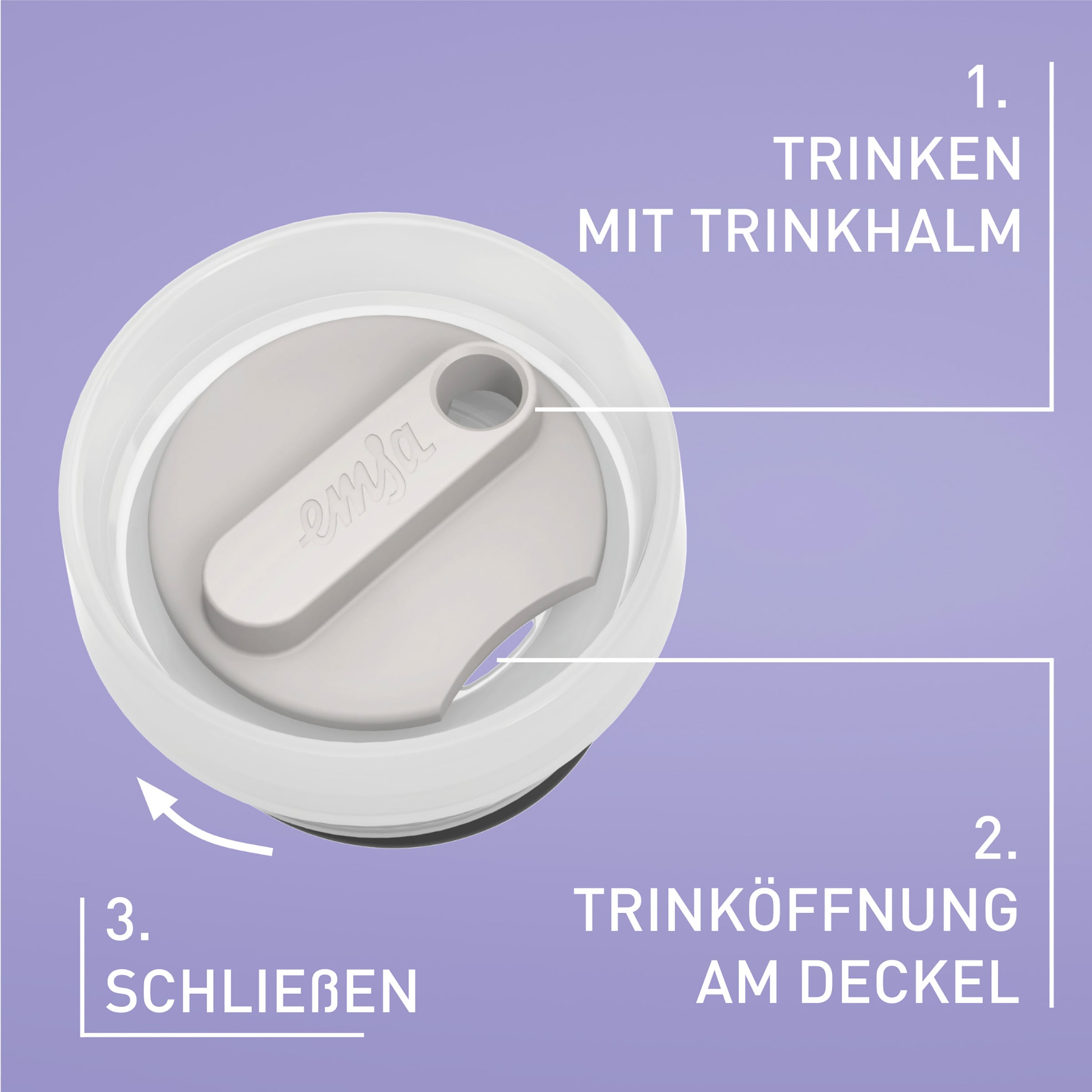 Emsa Trinkflasche »Travel Mug Cool³« integrierter Strohhalm, 0,5 L, 12 h kühl (mit Eiswürfeln bis zu 24 h)