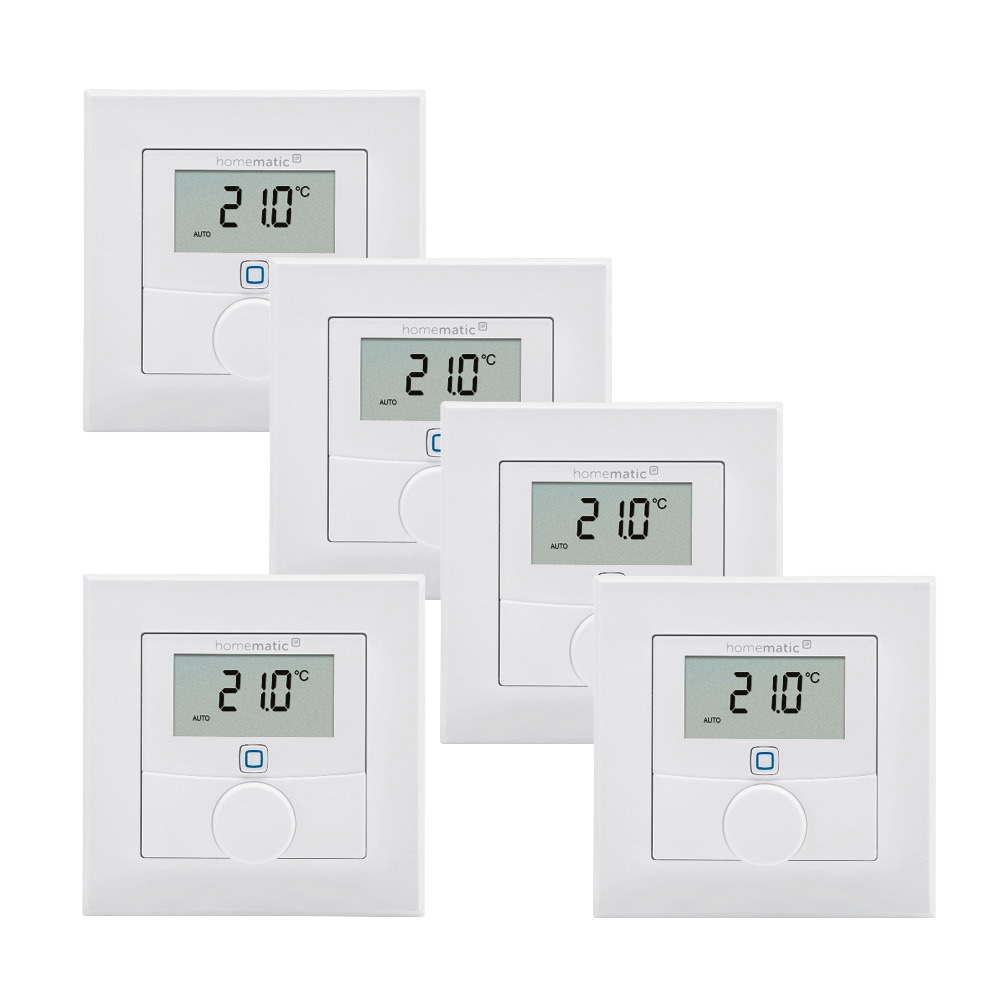 Homematic Ip Smart-Home-Steuerelement »Wandthermostat m. Luftfeuchtigkeitssensor 5er Set« in weiß