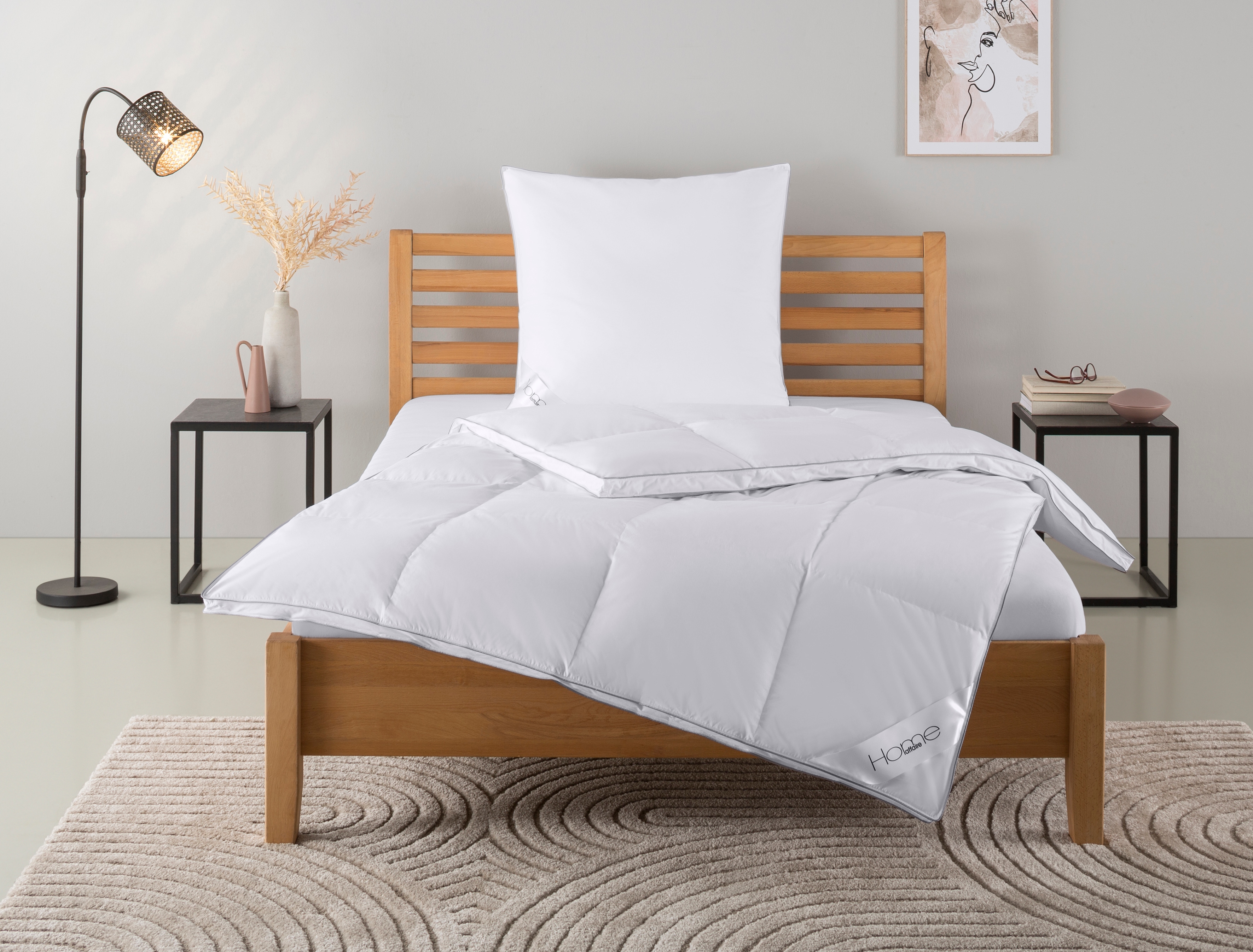 Home Affaire Daunenbettdecke + Kopfkissen »Moulle in weiß, Größe B/L: 80 cm x 80 cm Anzahl Teile 1