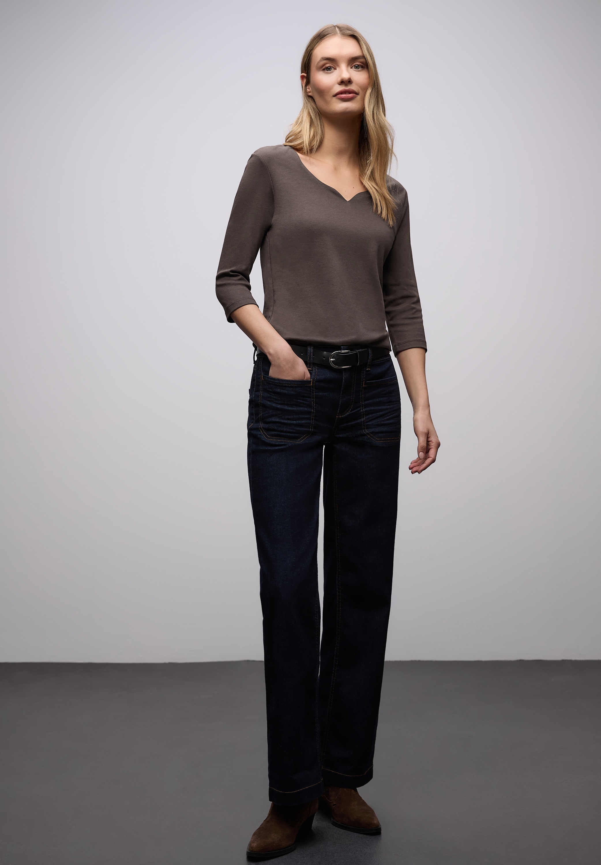 STREET ONE 3/4-Arm-Shirt »Style ADA« mit Herzausschnitt