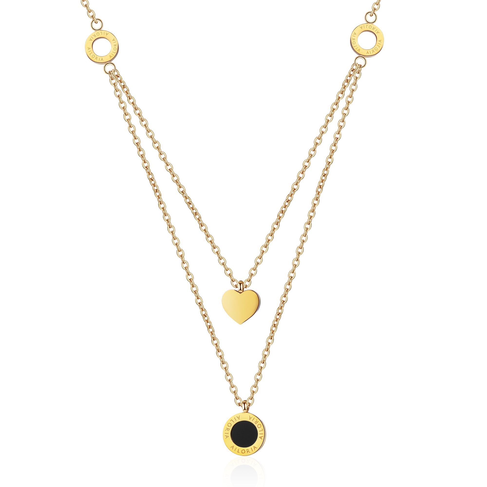 AILORIA Kette mit Anhänger »ALINE Halskette Gold«, Hochglanz-Finish