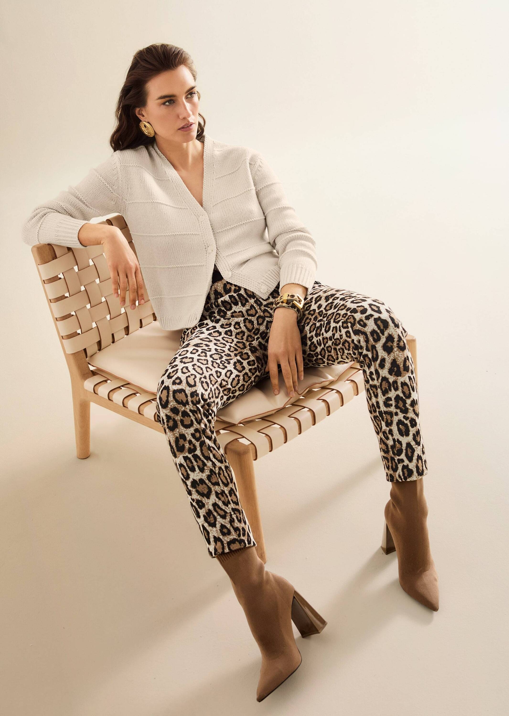 MADELEINE Jerseyhose »Schlupfhose Leo-Print Jersey-Hose mit Stretch«