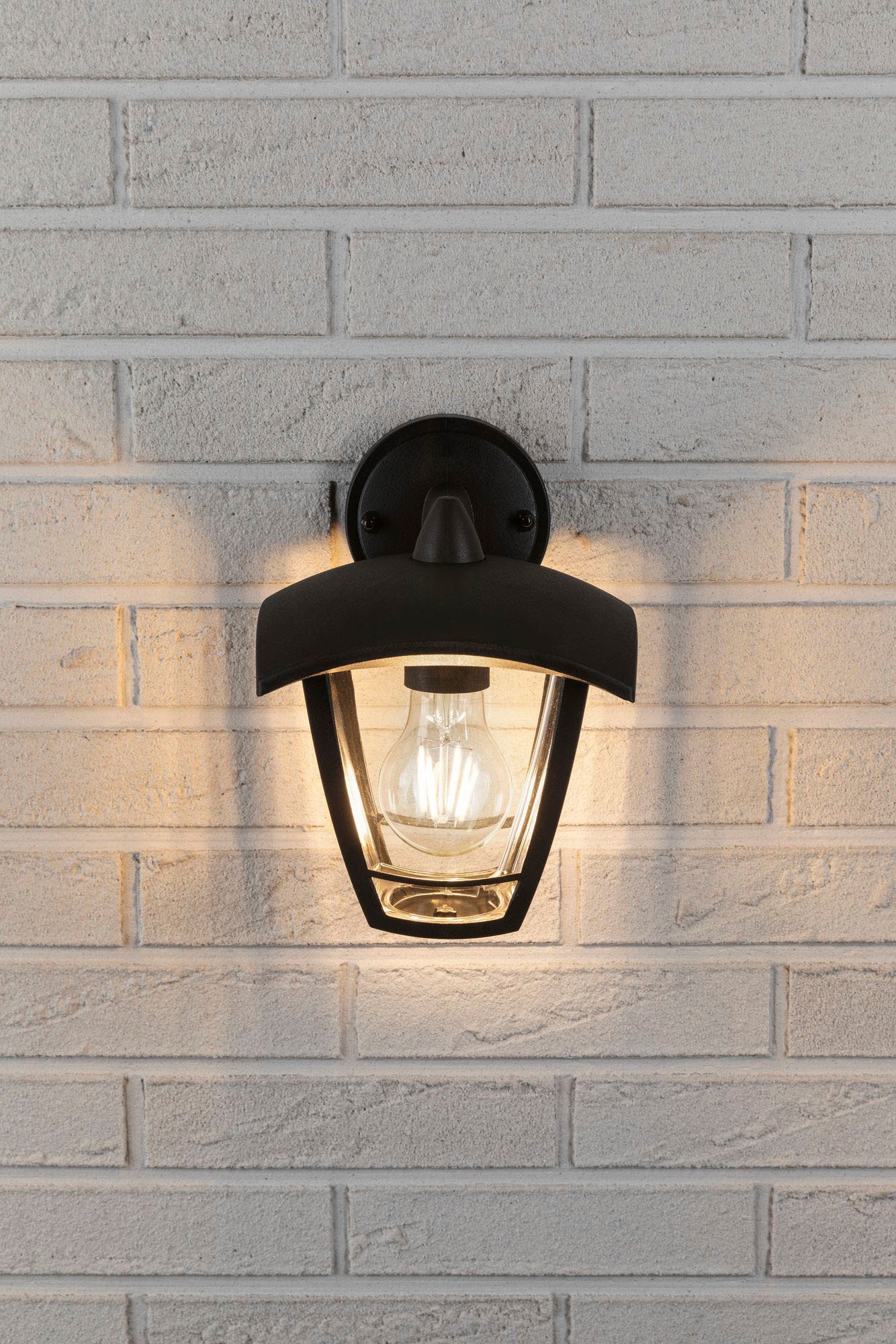 Paulmann LED Außen-Wandleuchte »Outdoor 230V Classic curved IP44 E27 Klarglas/Schwarz«, 1 flammig, Leuchtmittel E27 | ohne Leuchtmittel, E27, IP44