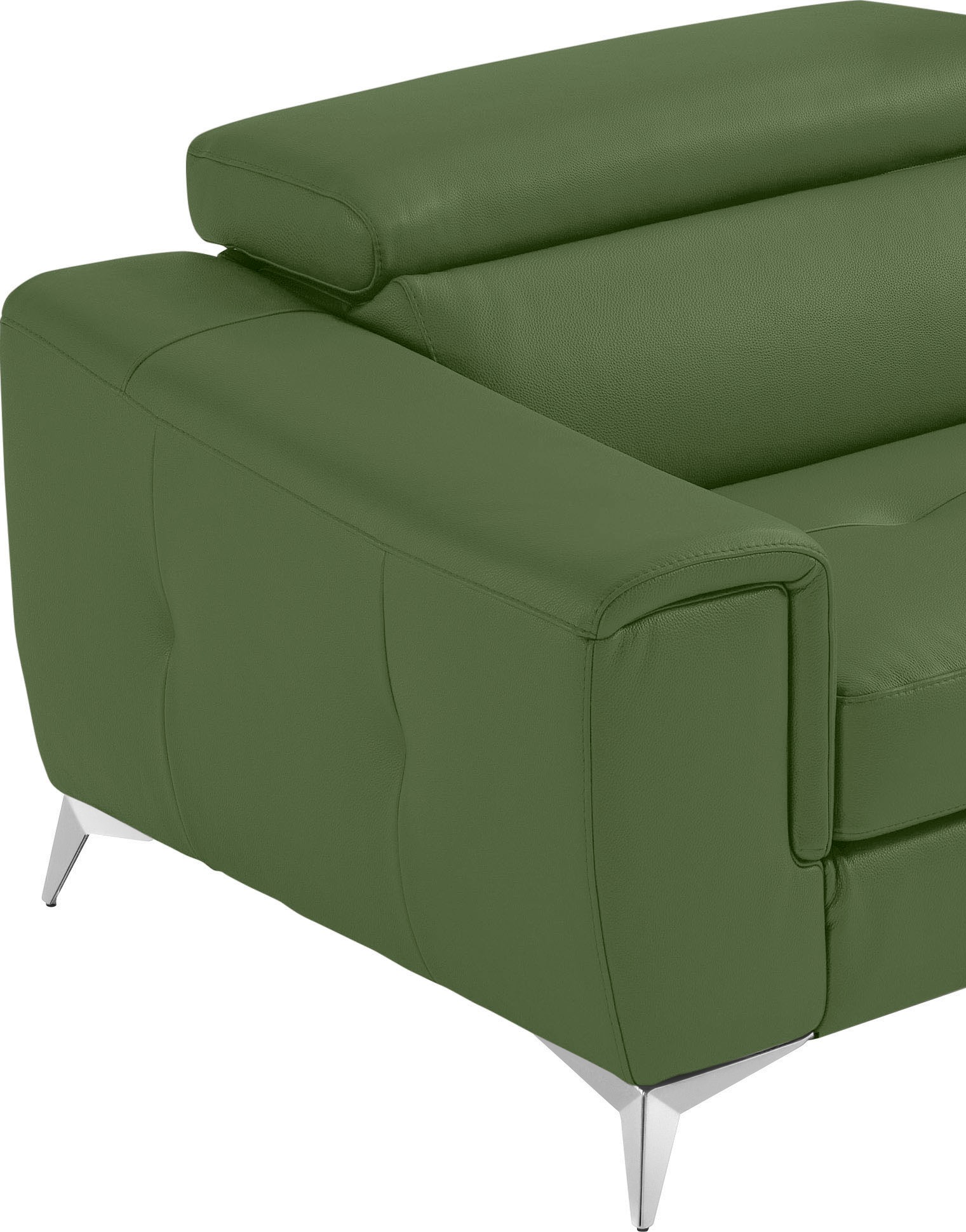 Egoitaliano 2,5-Sitzer »Francine, Designsofa, Loungesofa, Breite 213 cm, Fußfarbe chrom«, Designfuß, Leder CAREZZA, sprite