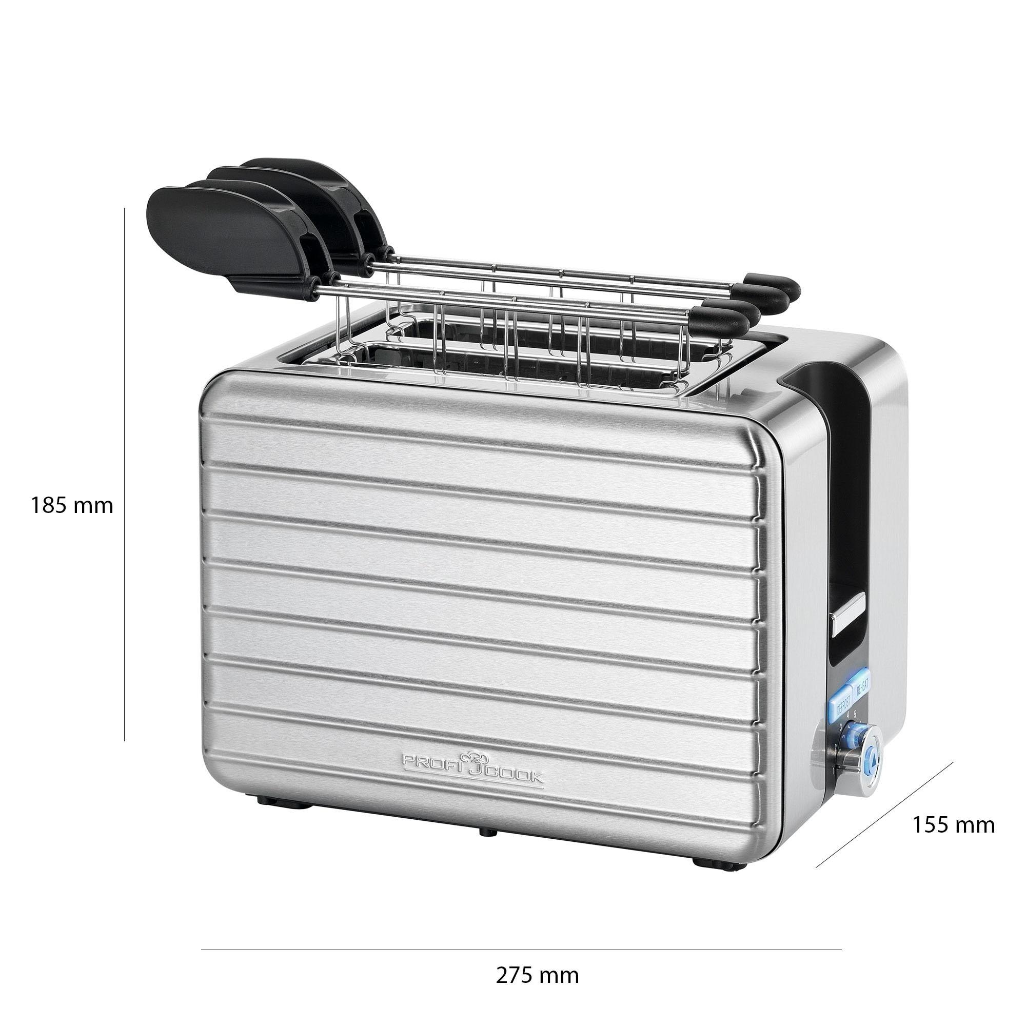 ProfiCook Toaster »PC-TAZ 1110«, 2 Scheiben, Schlitze, 2 bei bestellen kurze OTTO 1050 W jetzt für